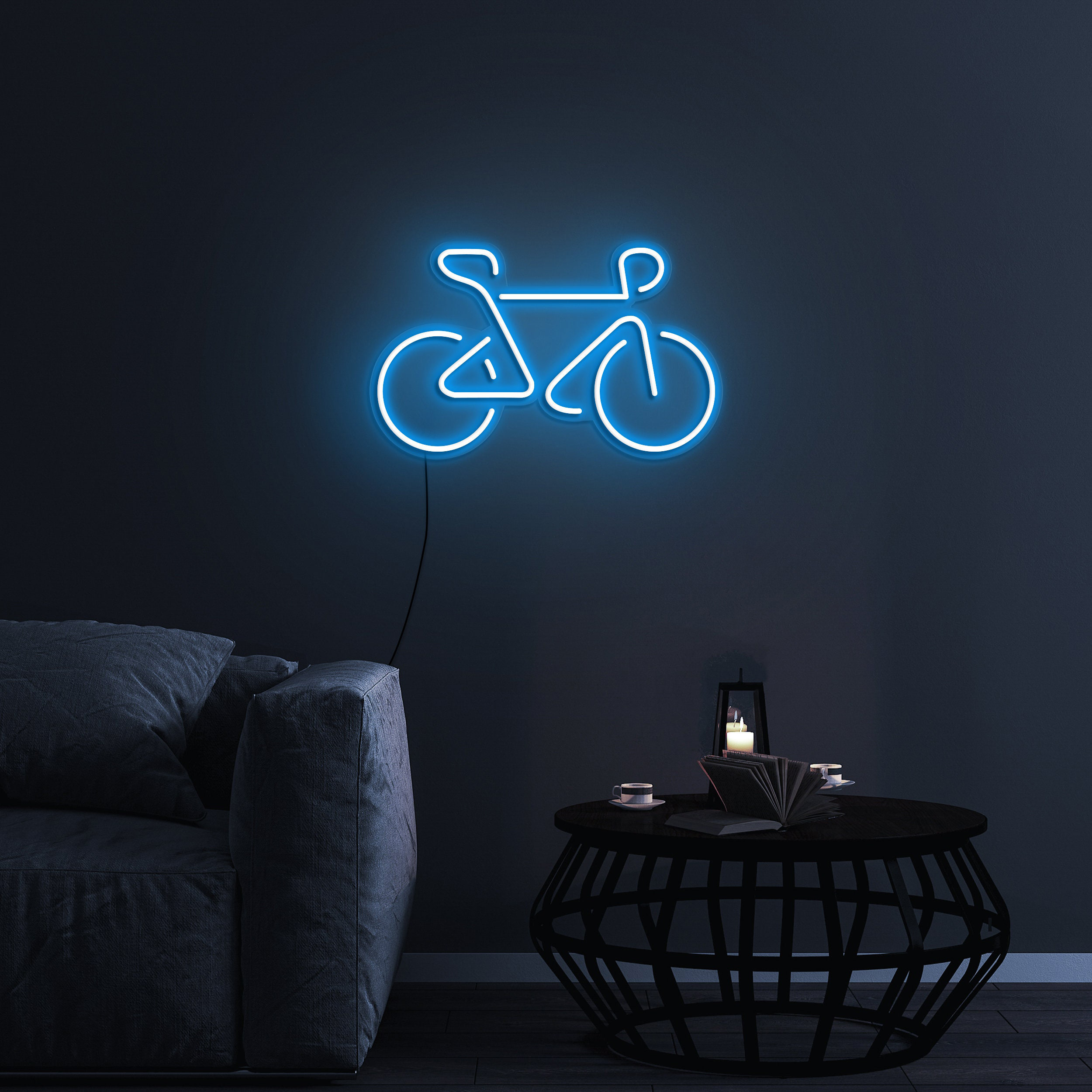 Bicycle Neon Sign, LED Wall Décor for Cyclists, USB Powered Bicycle Lights for Bedroom, Living Room, Led Bike Art, Cycling Gift, Bike Decor