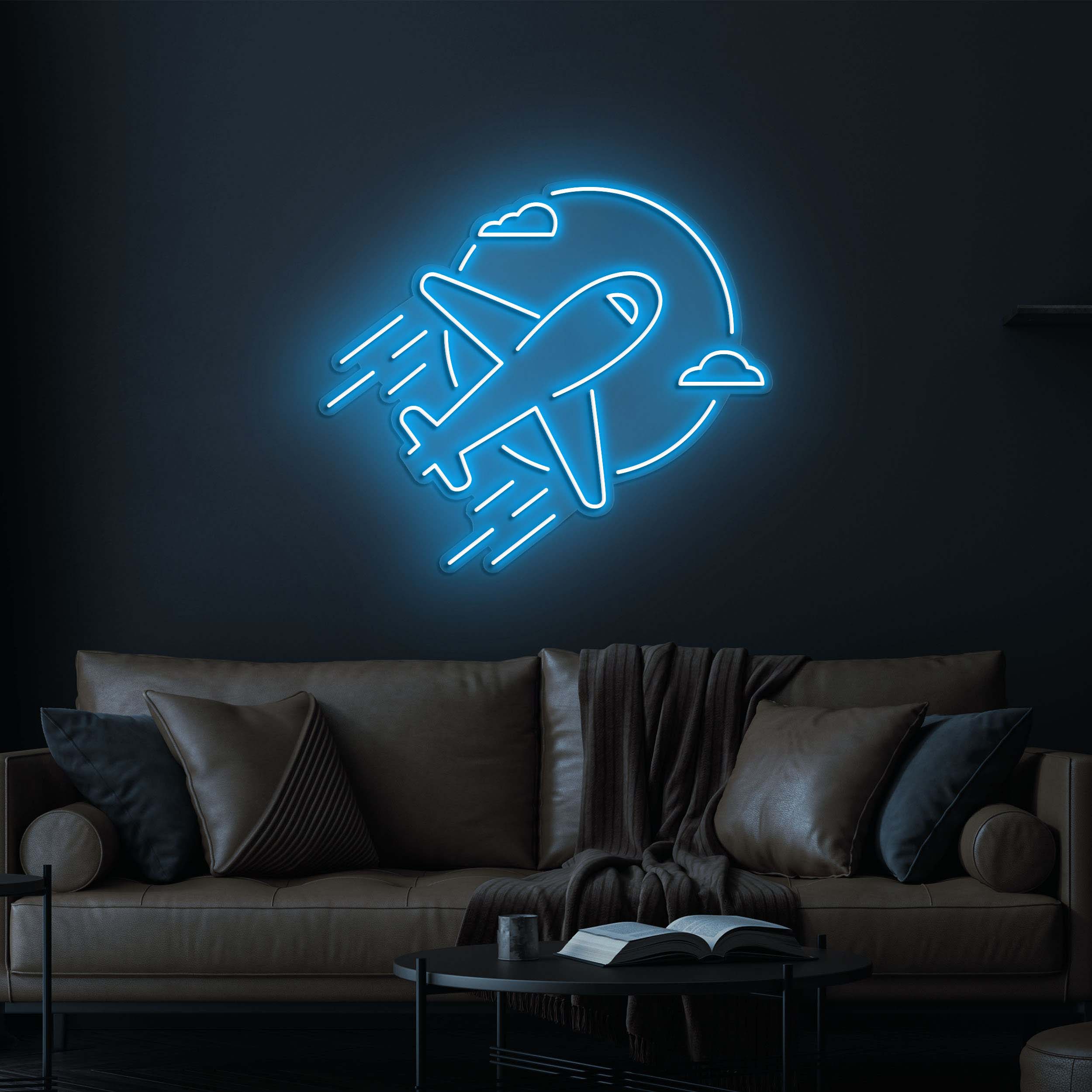 Flying Airplane Neon Light, Airplane Takeoff Neon Sign, Aviation Wall Decor, Neon Sign for Office and Business,Pilot Gift,Nursery Decoration