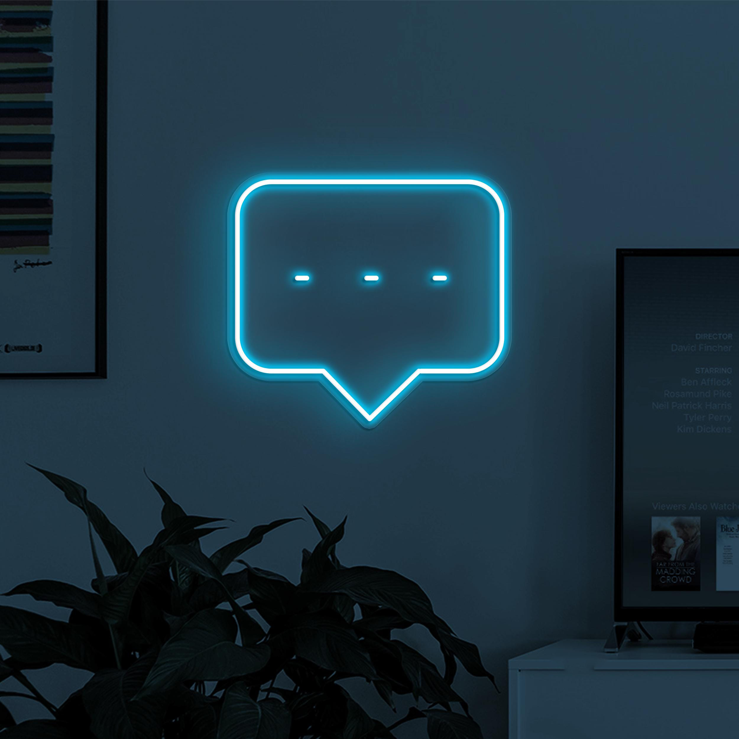 Chat Box Neon Sign, Chat Box LED Light, Speech Bubble Decor, Just Chatting Neon Light, Chat Bubble Neon Light, Message Decor, Home Wall Art