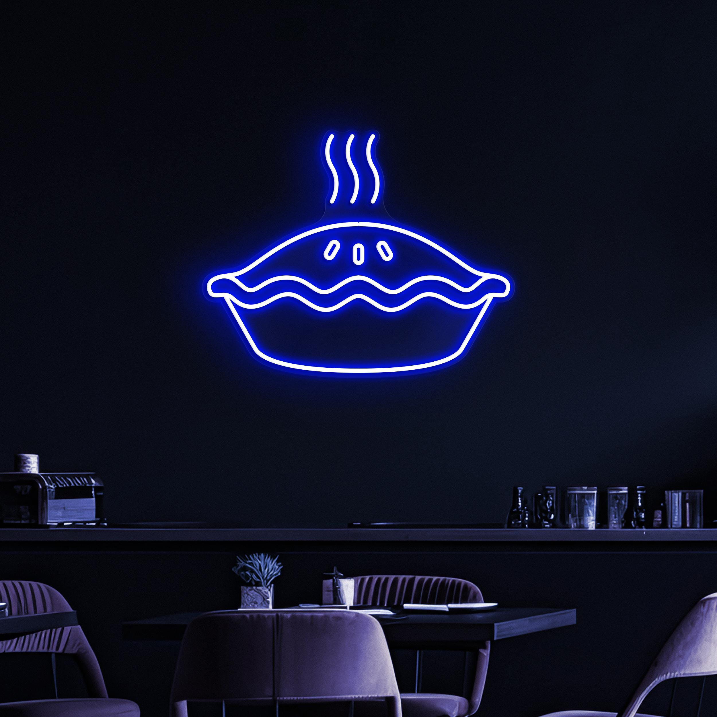 Pie Neon Sign, Apple Pie LED Light, Dessert Neon Light, Bakery Wall Decor, Pie Kitchen Wall Art, Cafe & Bar Neon Light, Cake Store Wall Sign