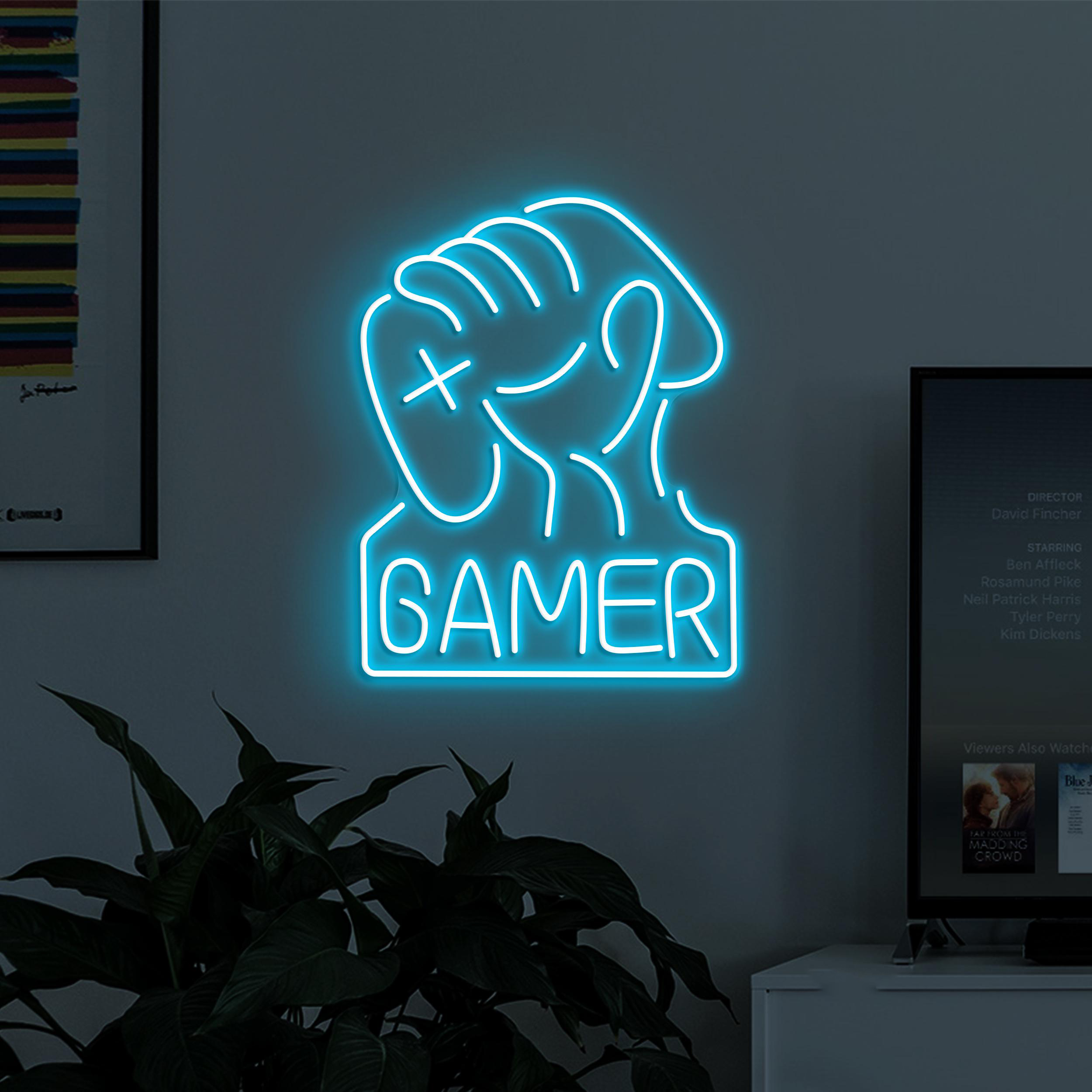 Gamer Neon Sign, Gamer LED Light, Game Controller Neon Art, Game Room Wall Decor, Kids Room Wall Art, Man Cave Neon Light, Game Lover Gift