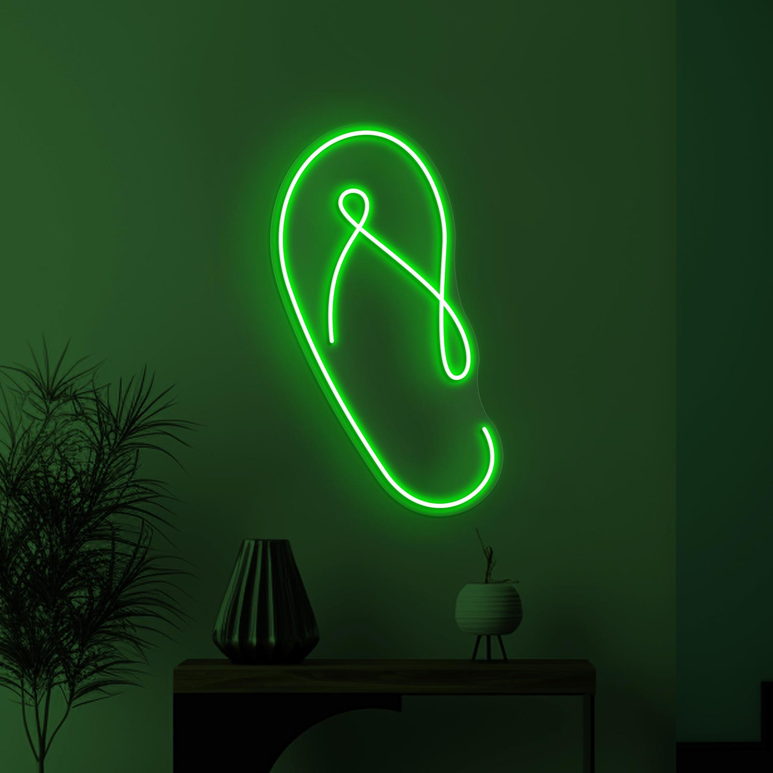 Flip Flop Neon Sign, Flip Flop LED Light, Shoes Shop Wall Art, Beach Shoes Wall Decor, Business Neon Light, Home Wall Art, Summer Decor