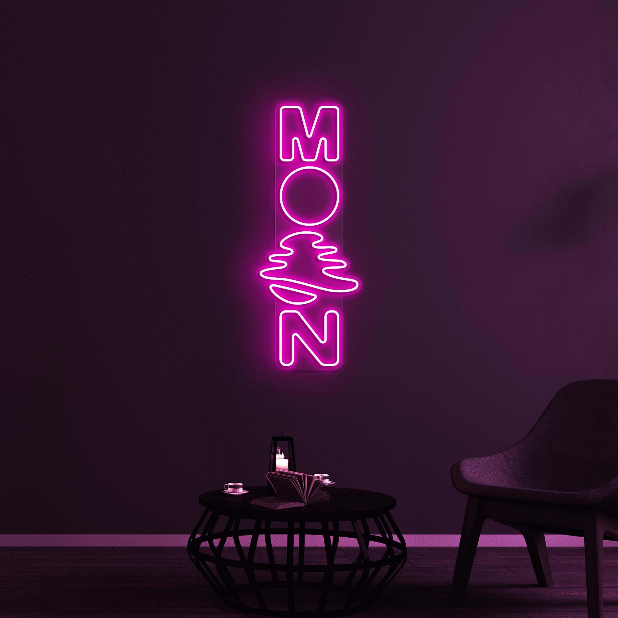 Moon Neon Sign, Moon LED Light, Dreamy Wall Decor, Moon Night Light Wall Art, Home Decor, Custom Sign, Moon Logo Neon Sign, Bedroom Wall Art