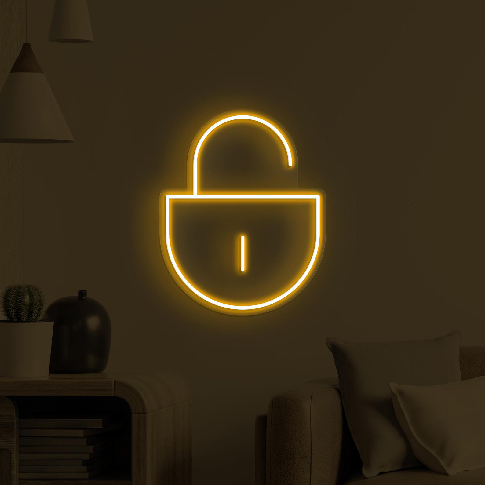 Lock Neon Sign, Unlocked LED Light, Lock Wall Art, Open Lock Wall Decor, Home Wall Decor, Security Neon Sign, Cafe and Bar Neon Light, Gift