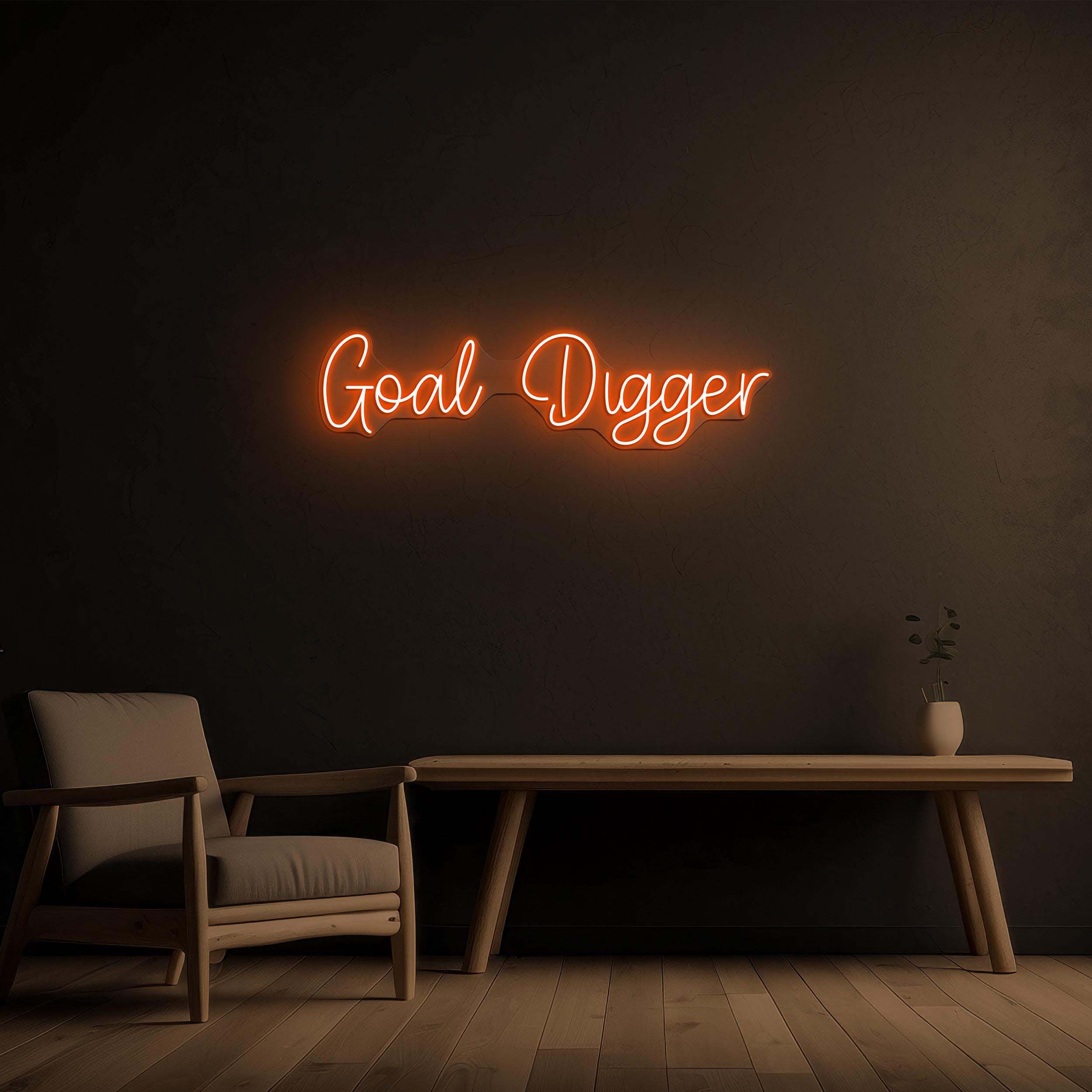 Goal Digger Neon Sign, Goal Digger LED Light, Goal Digger Wall Art, Room Home Office Decor, Achiever Sign, Inspirational Art, Work Area Sign