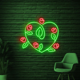 Rose Heart Neon Sign, Rose Heart LED Light, Flower With Heart Wall Art, Wedding Wall Decor, Home, Event, Party Bar Decor, Flower Shop Sign