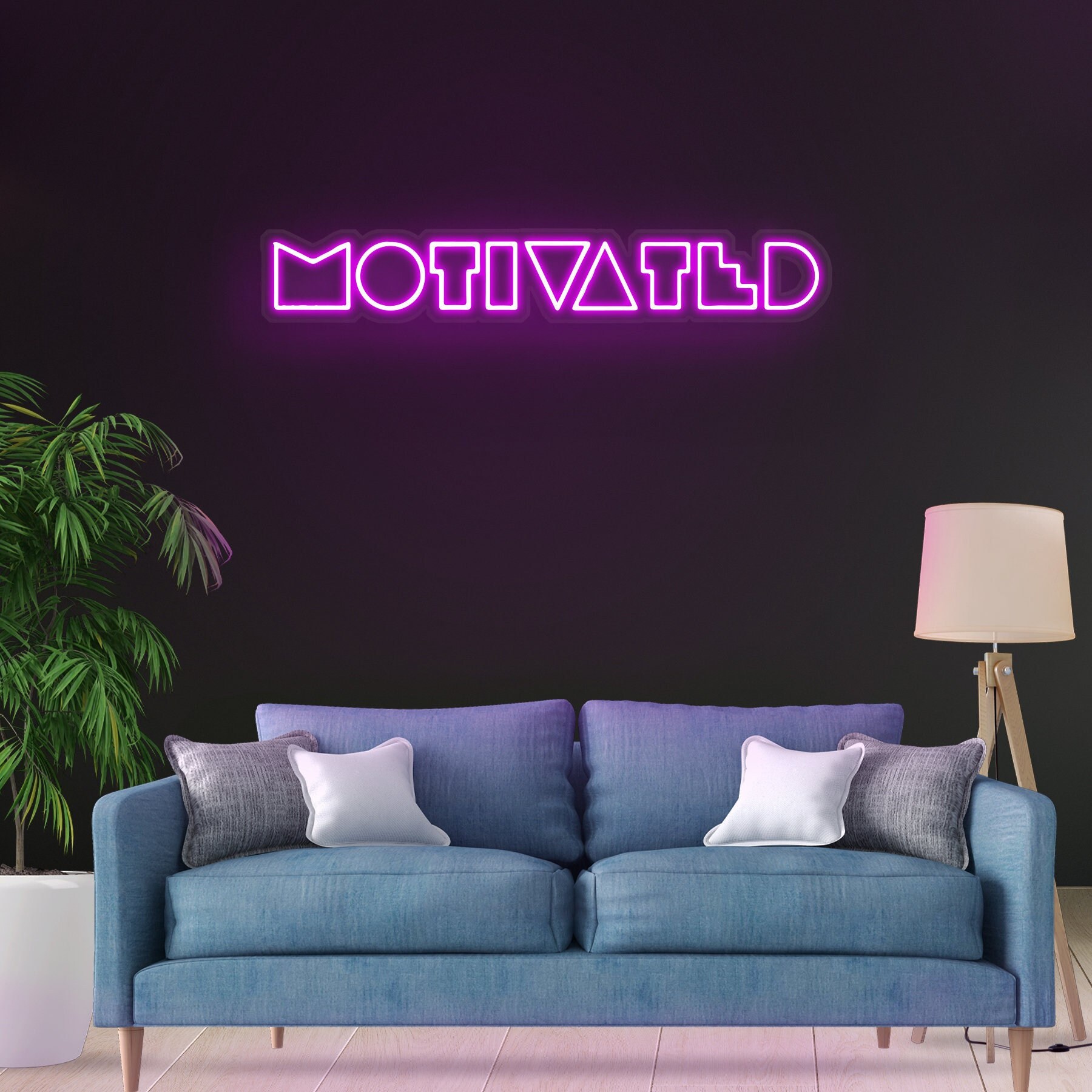 Motivated Neon Sign, LED Bedroom Decor, Game Room Decor, Gym and Fitness Decor, Custom Name Wall Art, Personalized Room Decor, Gift Idea