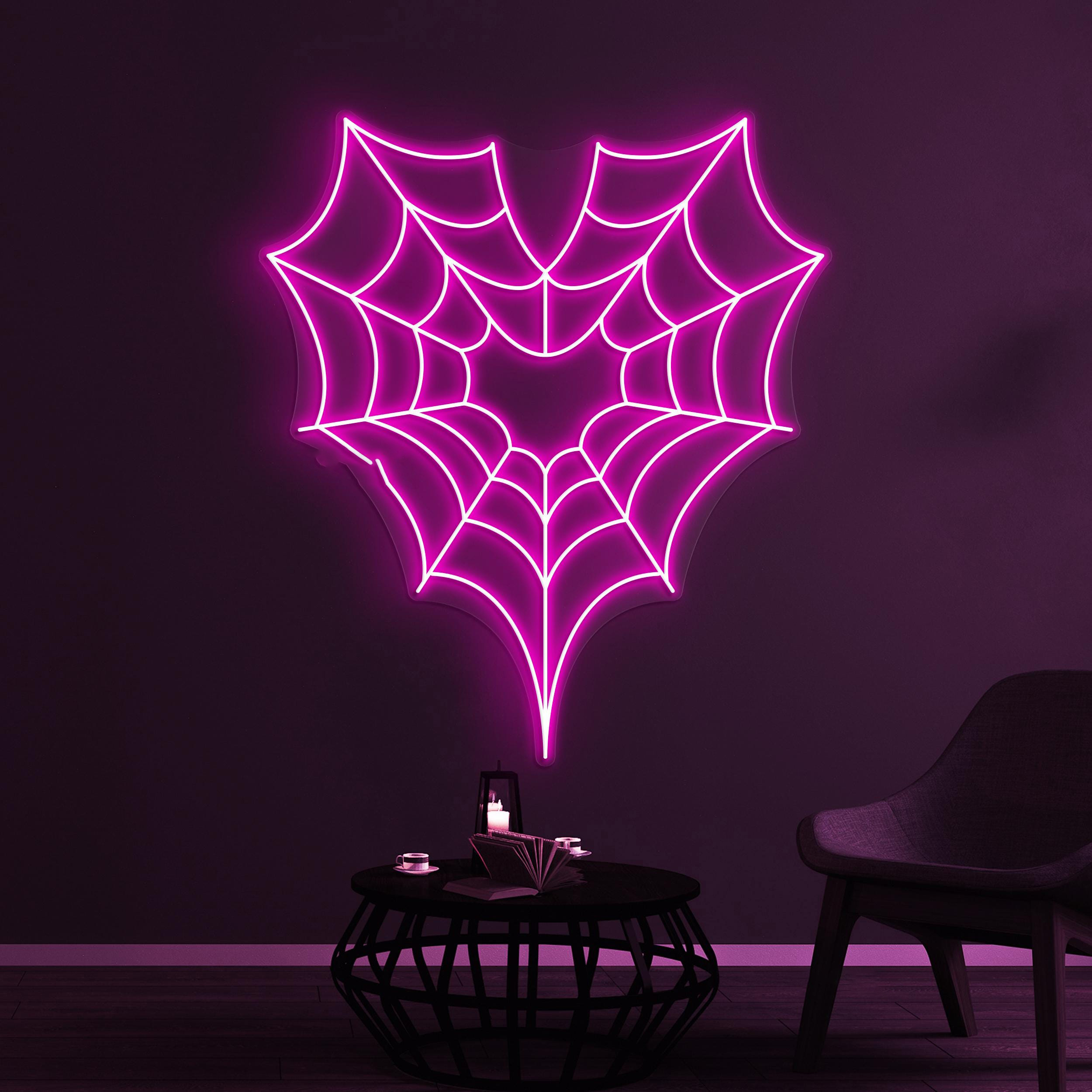 Spider Web Neon Sign, Spider Web LED Light, Spider Wall Decor, Home Wall Art, Personalized Spider Web Sign, Bar Decor, Party Neon Light