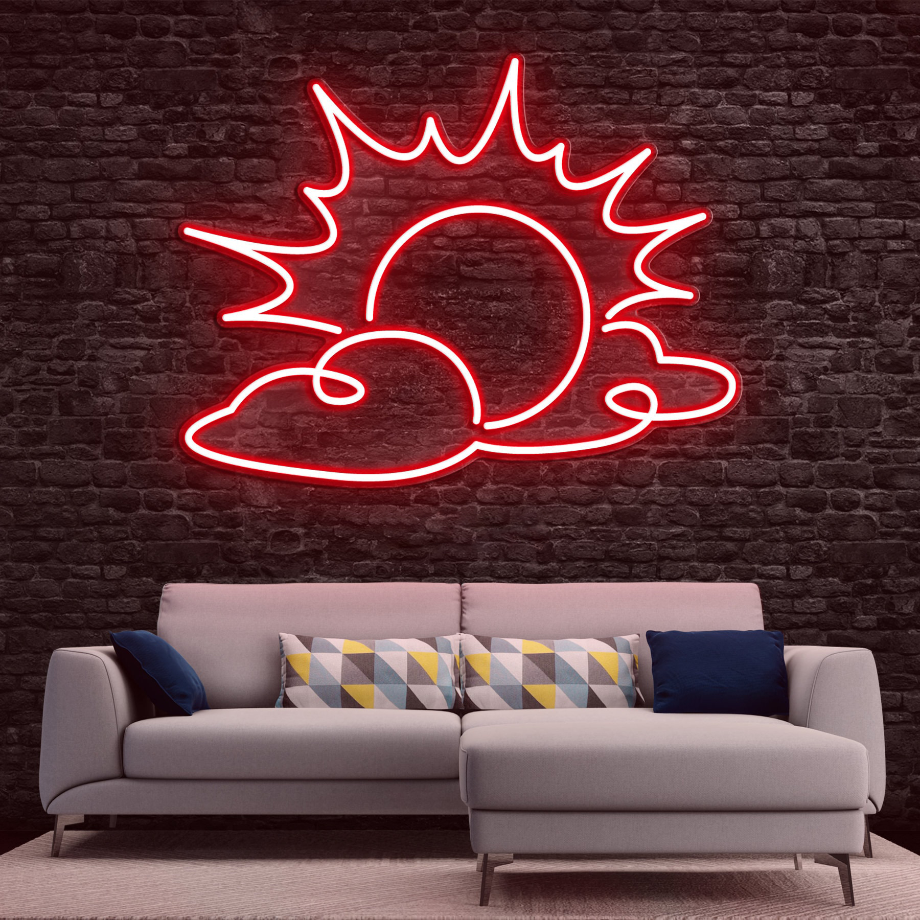 Sun and Cloud Neon Sign, LED Sun Neon Sign, Cloud Neon Light for Wall Decor, Bedroom or Nursery, Sun and Cloud Neon Art, Led Room Wall Decor