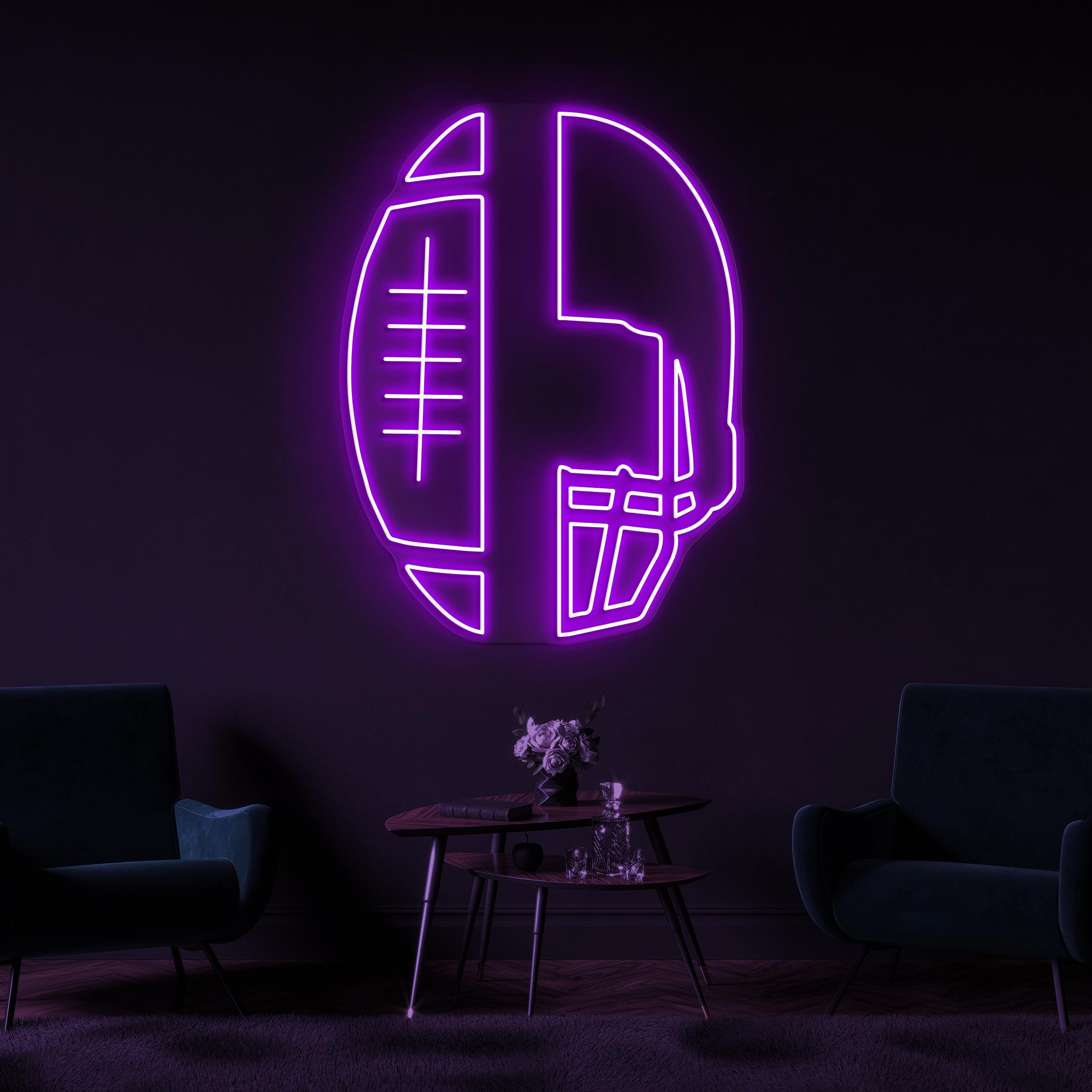 Football & Helmet Neon Sign, Football and Helmet LED Light, American Football Wall Decor, American Helmet Wall Art, Sports Shop Neon Light