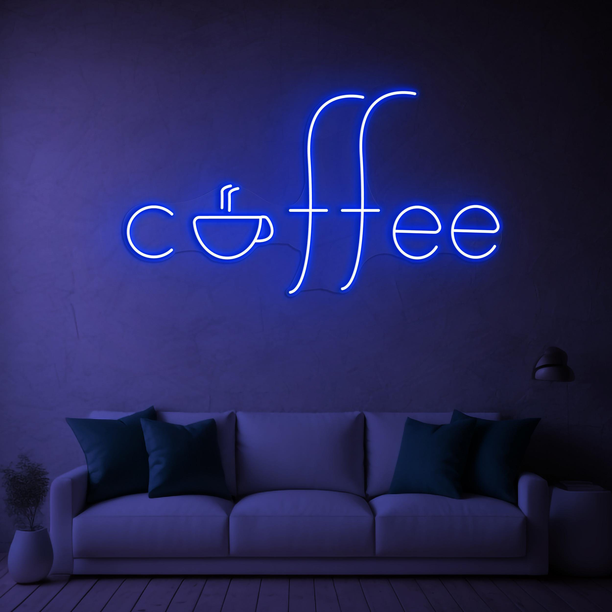 Coffee Neon Sign, Coffee LED Light, Coffee Cup Wall Art, Coffee Cup Logo, Decor for Store, Shop, Bar, Cafe & Home, Coffee Cup Welcome Sign