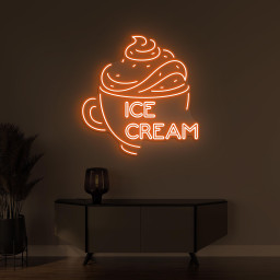 Ice Cream Neon Sign, Ice Cream Led Light, Ice Cream Cup Sign, Sweet Dish Wall Decor, Dessert Wall Art, Ice Cream Shop Sign, Ice Cream Lover