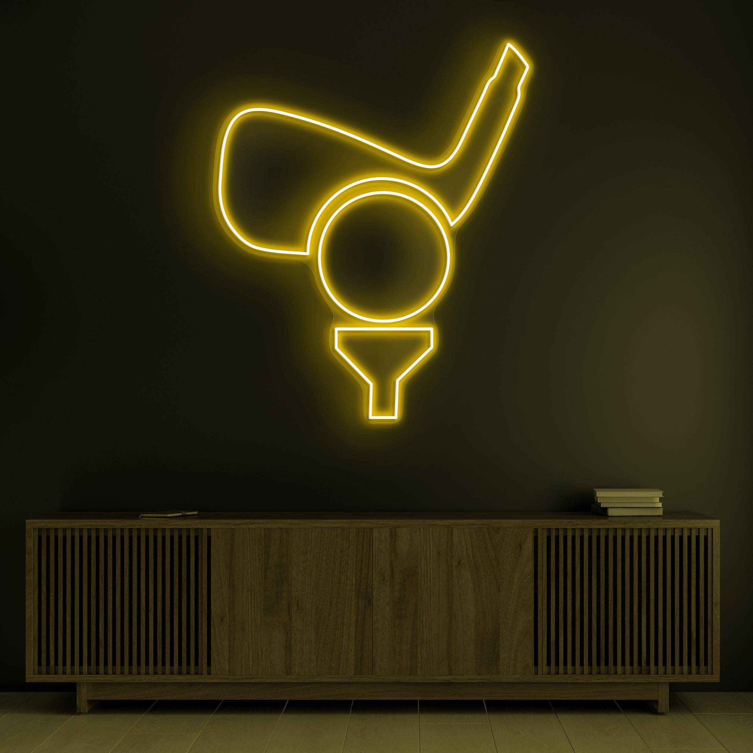 Golf Tee Neon Sign, Golf Tee LED Light, Golf Club Wall Art, Golf Ball Wall Decor, Sports Shop Neon Light, Custom Neon Sign, Game Room Decor