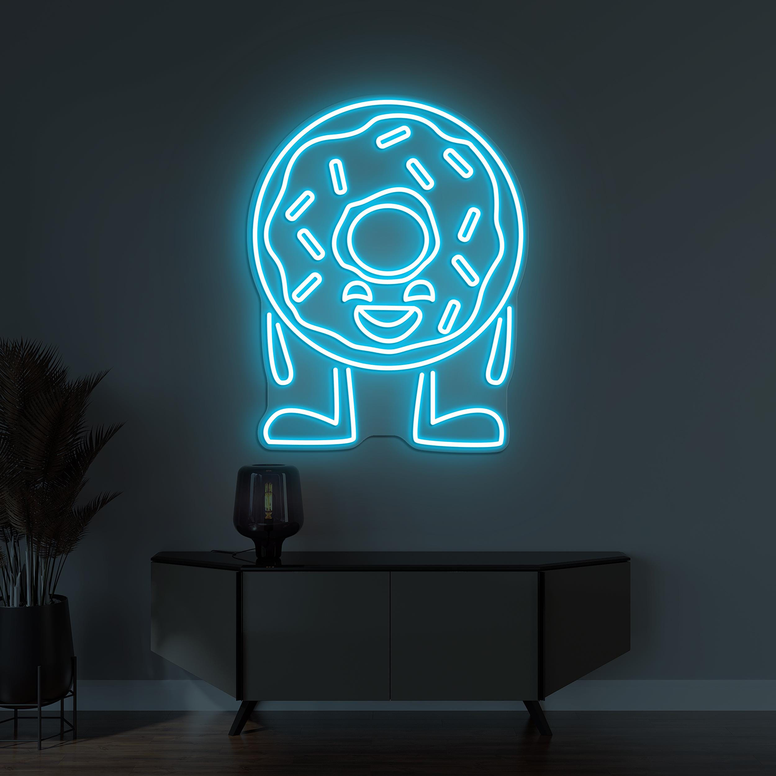 Donut Neon Sign, Donut LED Light, Yummy Donut Wall Art, Happy Donut Wall Art, Cafe Wall Decor, Home Wall Decor, Kitchen Decor, Donut Lover's
