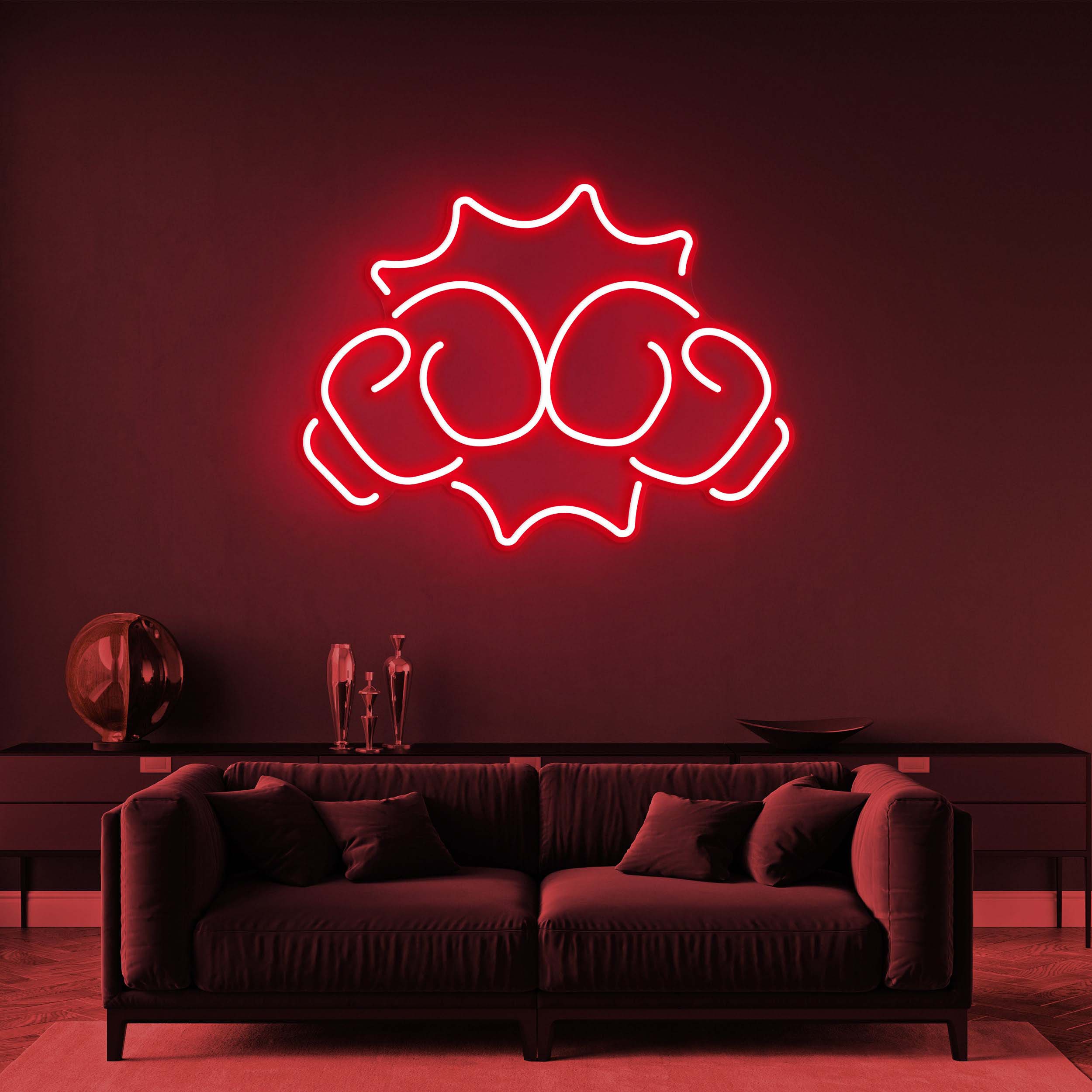 Boxing Gloves Neon Lights, Boxing Gym Decor, LED Neon Art Sign, Custom Neon Light, Room & Bedroom Decor, Man Cave, Gym Wall Decoration, Gift