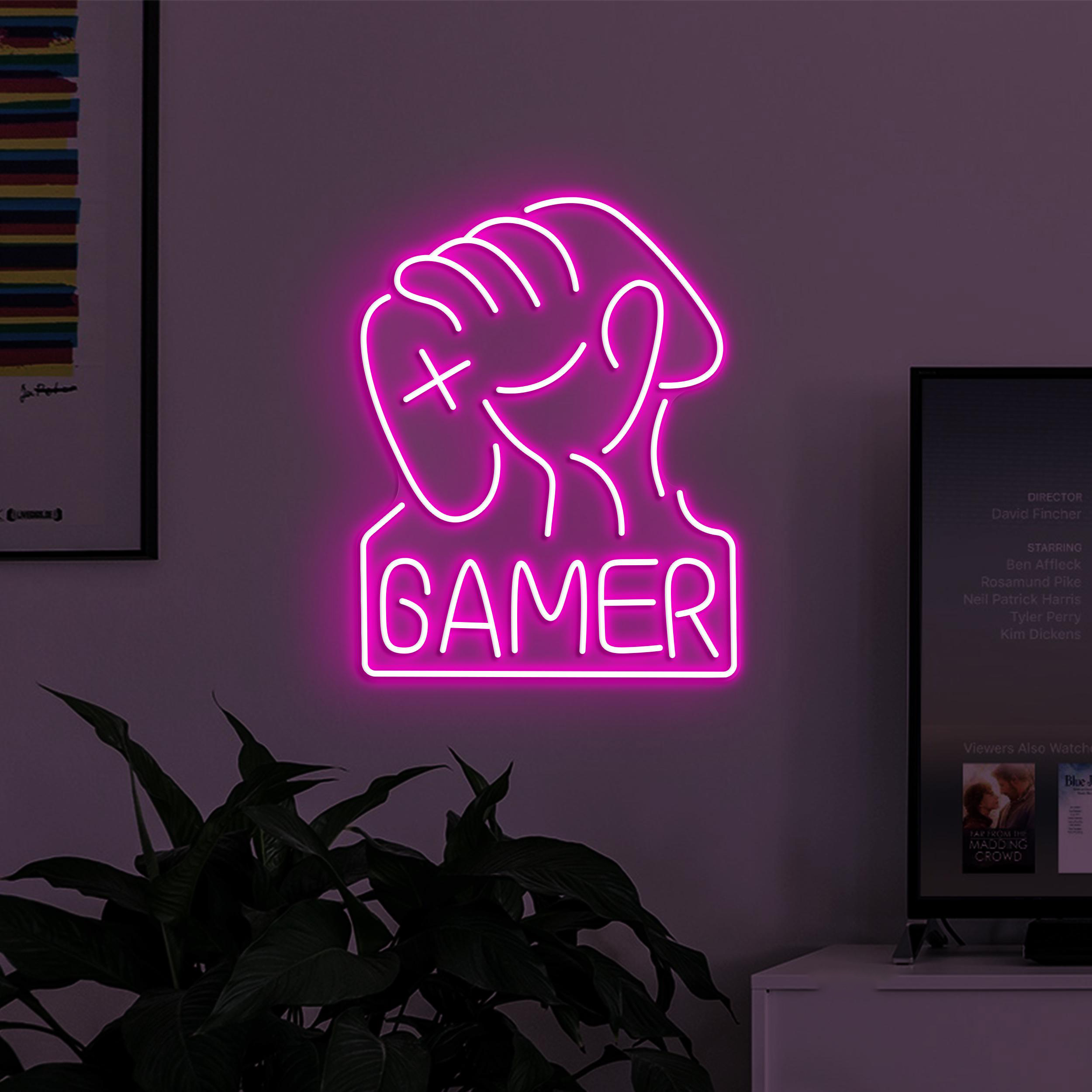 Gamer Neon Sign, Gamer LED Light, Game Controller Neon Art, Game Room Wall Decor, Kids Room Wall Art, Man Cave Neon Light, Game Lover Gift