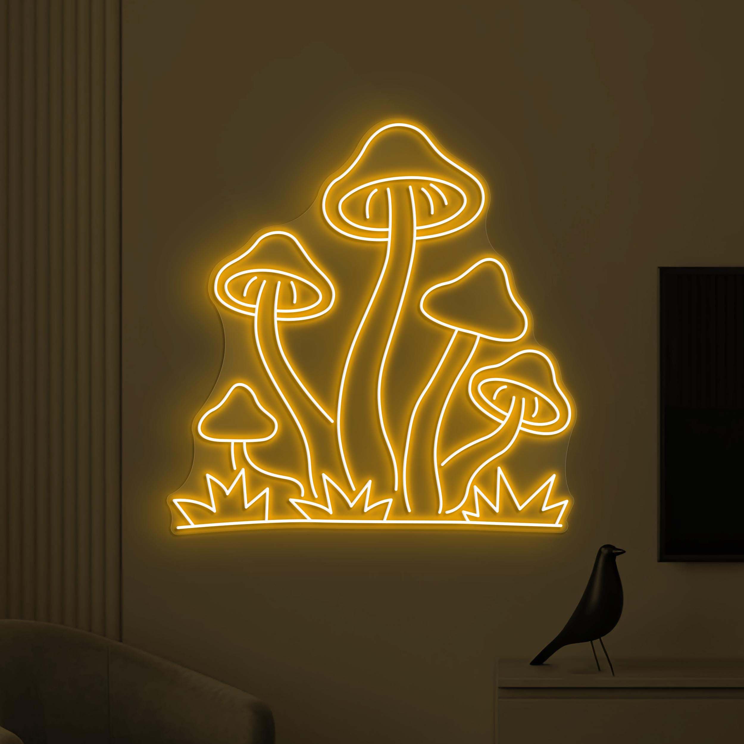 Mushroom Neon Sign, Mushroom LED Light, Bedroom Wall Decor, Personalized Sign, Decor for Pizza Cafe and Bar, Custom Neon Sign, Home Wall Art