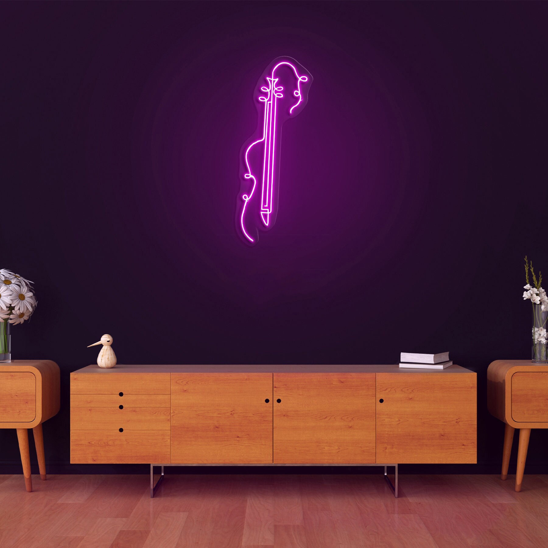 Violoncello Neon Sign, LED Music Instrument Light, Cello Led Wall Decor, Violin Neon Light, Music Theme Room Lighting, Gift for Music Lovers