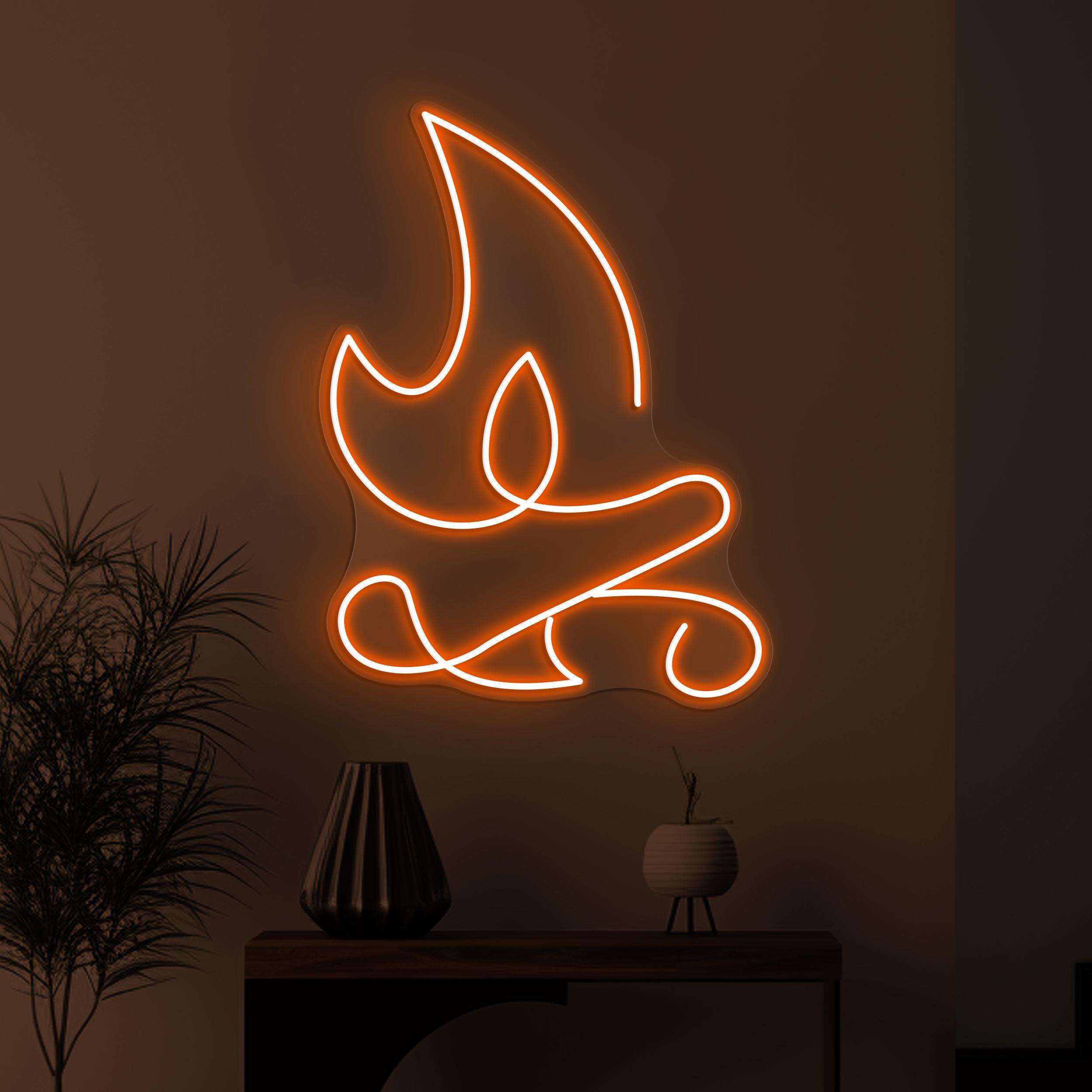Fire Neon Sign, Fire LED Light, Flaming Fire Wall Decor, Flame Wall Art, Cafe, Bar pub Neon Light, Grill Restaurant Wall Decor, Party Sign