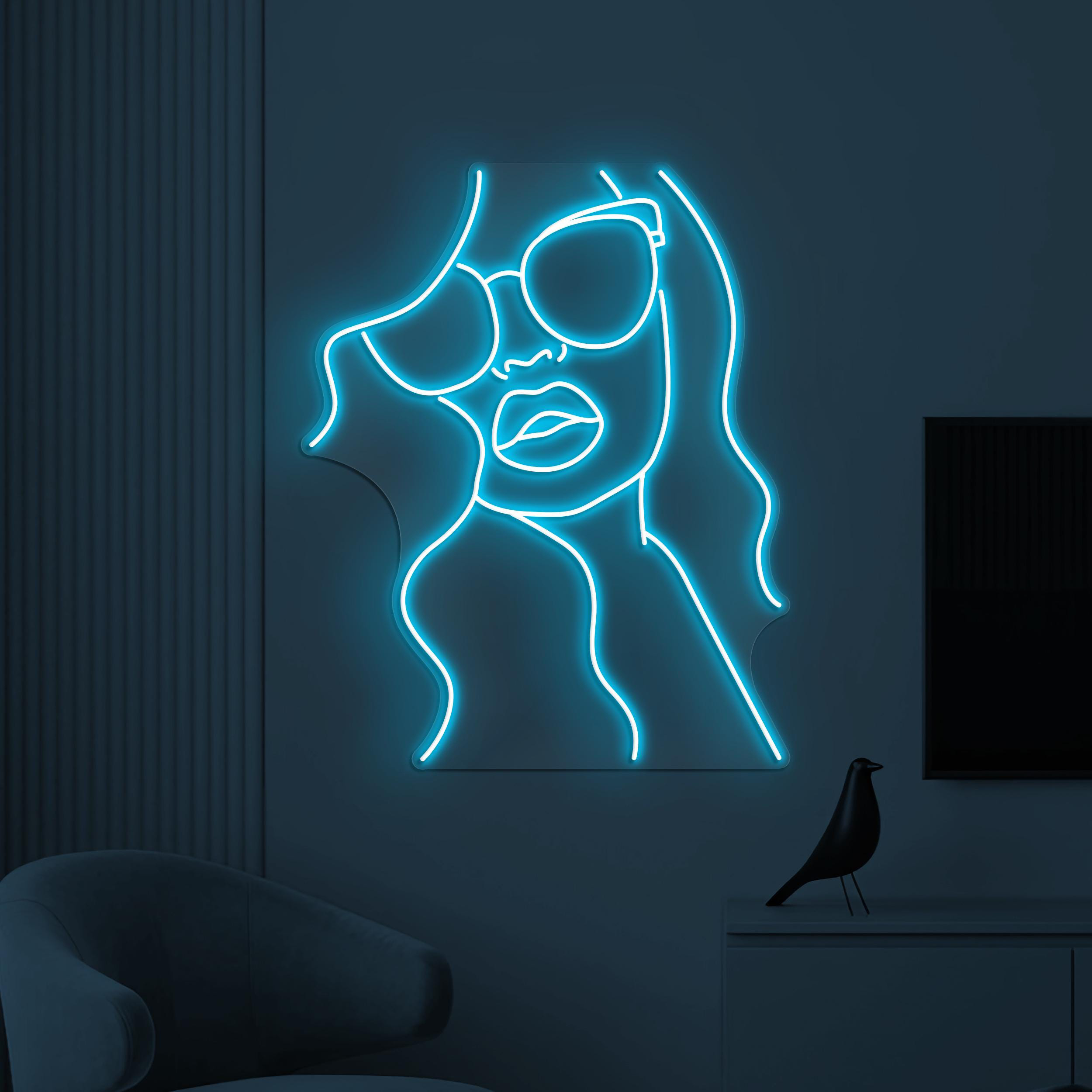 Girl With Glasses Neon Sign, Girl With Glasses LED Light, Beauty Girl Wall Decor, Girl Room Wall Art, Glam Neon Light, Salon Neon Decor