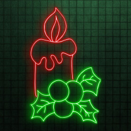 Candle Neon Sign, Christmas Candle LED Light, Berries and Leaves Neon Art, Festive Candle Wall Decor, Decor for Home, Weddings, & Party