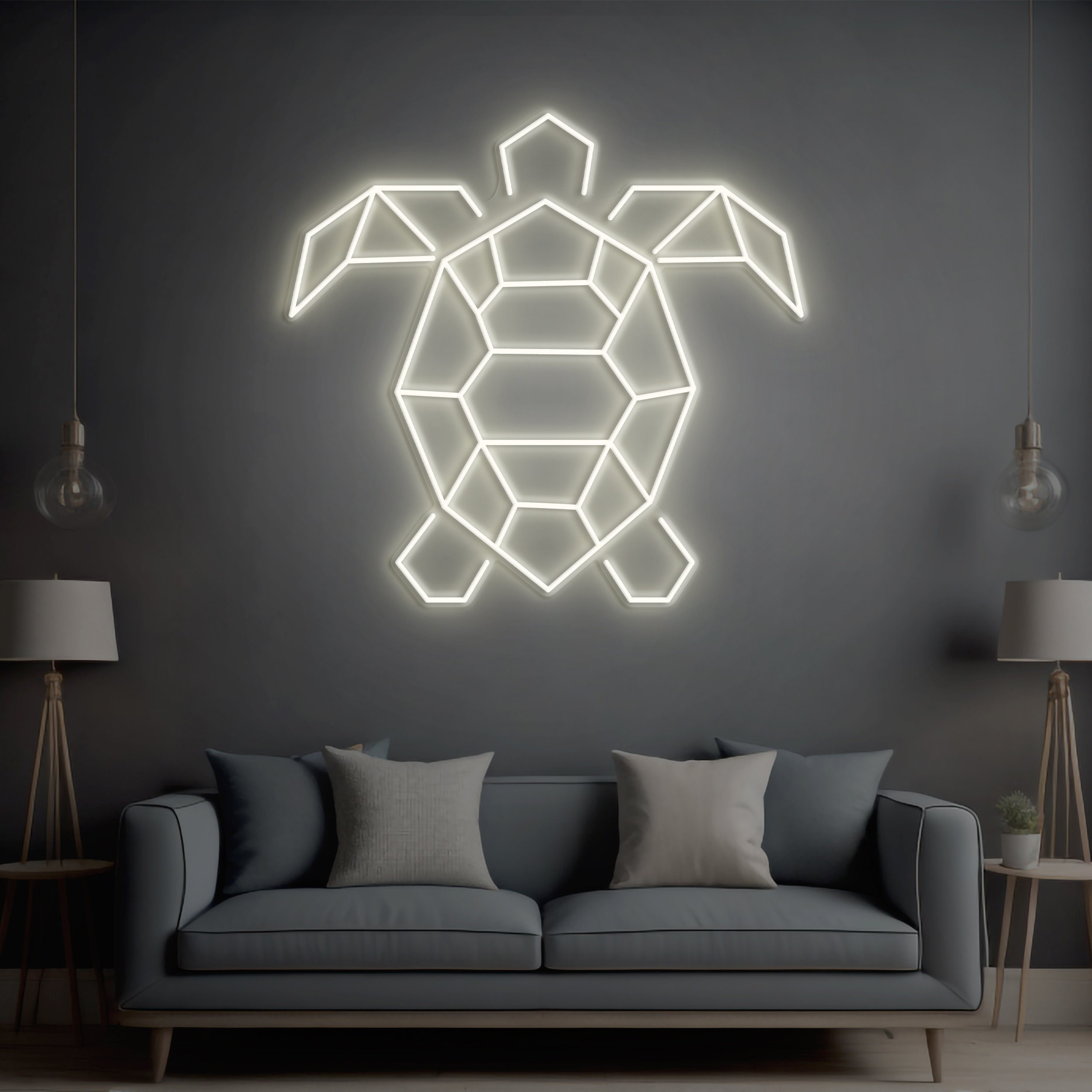 Geometric Turtle Neon Sign, Turtle Neon Light, Turtle Wall Art Sign, Turtle Wall Light Up Sign, Neon Light Art for Kids' Rooms, Aquariums,