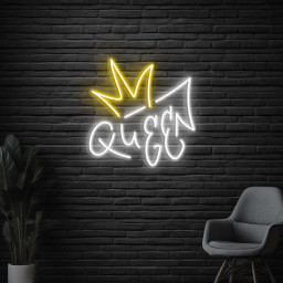 Queen Neon Sign, Queen LED Light, Queen Crown Wall Decor, Queen Logo Neon Sign, Princess Crown Wall Art, Royal Crown Decor, Home Wall Light