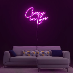 Crazy in Love Neon Sign, Romantic Light Decor for Bedroom, Wall Art Gift, Room & Party Decor, LED Lights for Wedding, Engagement, Birthday