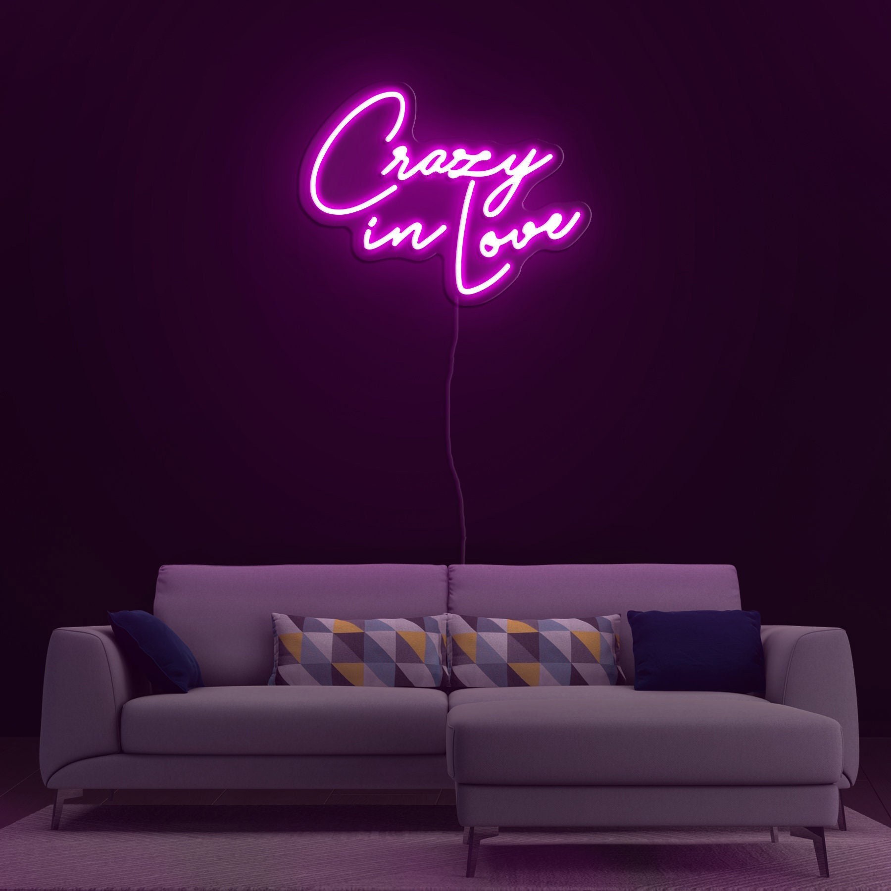 Crazy in Love Neon Sign, Romantic Light Decor for Bedroom, Wall Art Gift, Room & Party Decor, LED Lights for Wedding, Engagement, Birthday