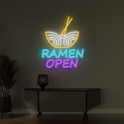 Ramen Open Neon Sign, Ramen Open LED Light, Ramen Wall Decor, Nodels Wall Sign, Kitchen Neon Art, Restaurants Wall Decor, Custom Neon Sign