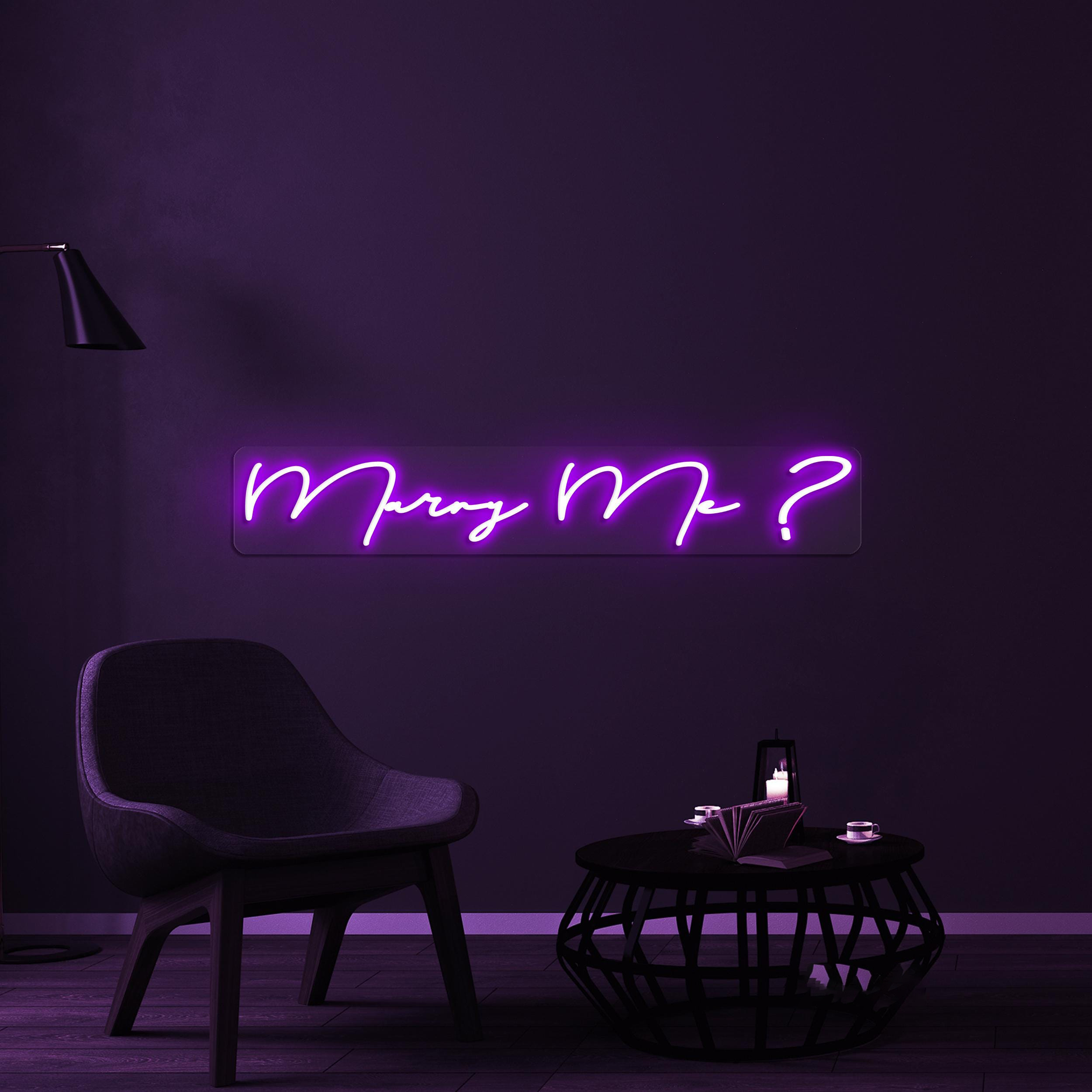Marry Me Neon Sign, Marry Me? LED Light, Proposal Wall Decor, Wedding Neon Art, Engagement Wall Light, Gift For Her, Romantic Neon Sign