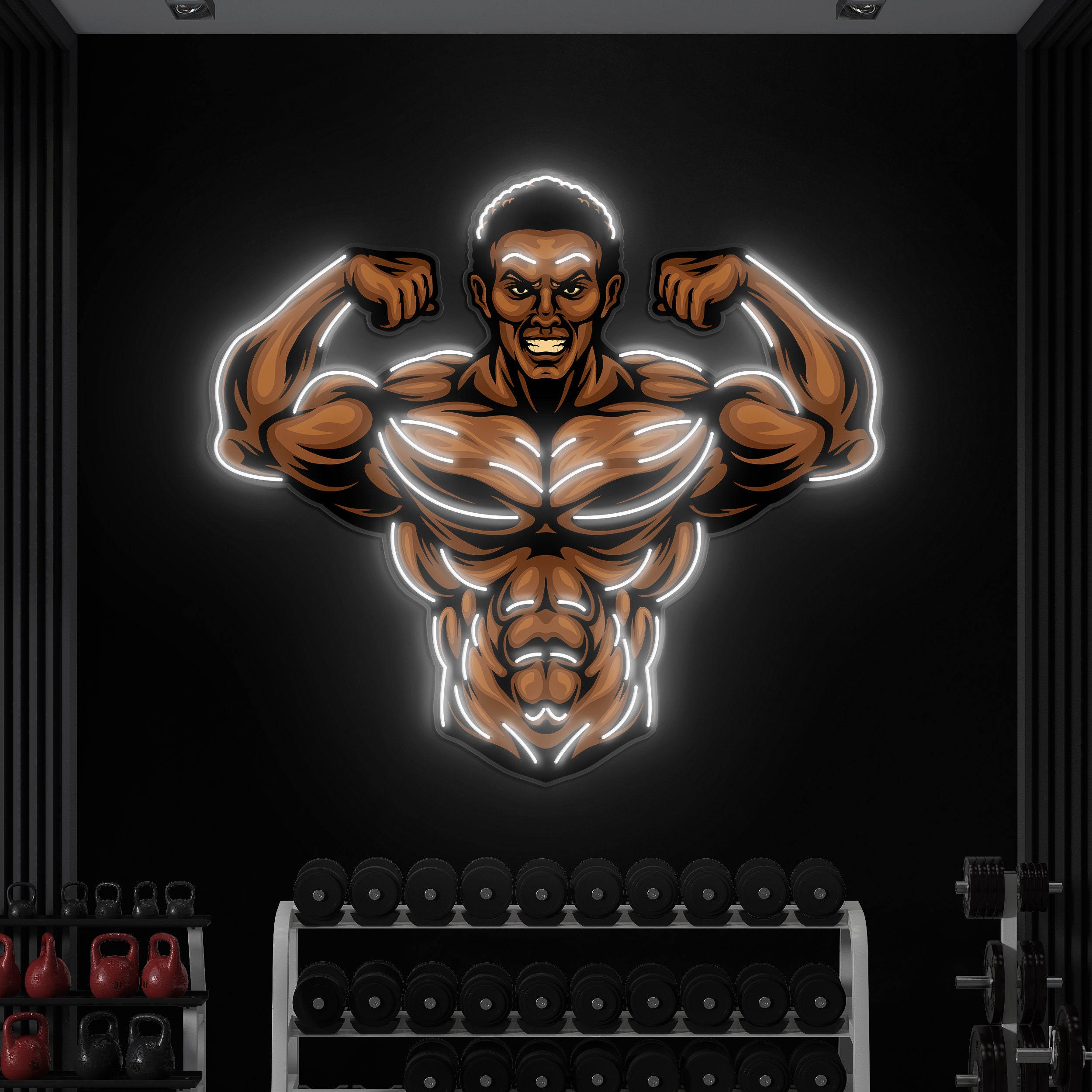 Muscles Man Neon Sign, Man with Muscles LED Light, Pop Art Sign, Gym LED Sign, Muscle Fitness Decor, Gym Decor, Sports Clubs, Sports Decor