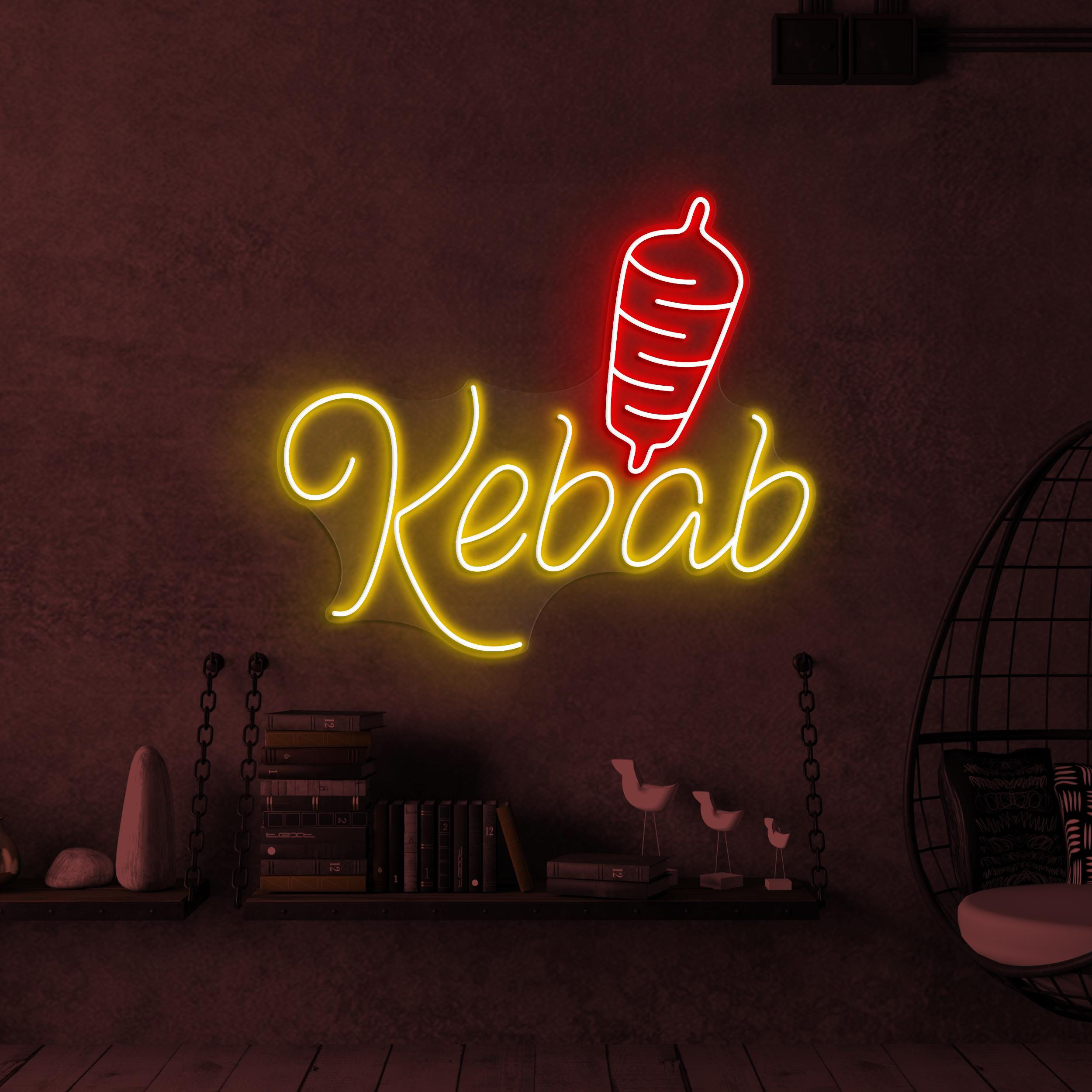 Kebab Neon Sign, Kebab Neon Light, Doner Kebab Neon Art, Restaurant Wall Decor, Kebab Neon Wall Light, BBQ Shop Neon Sign, Kebab Lover Gift