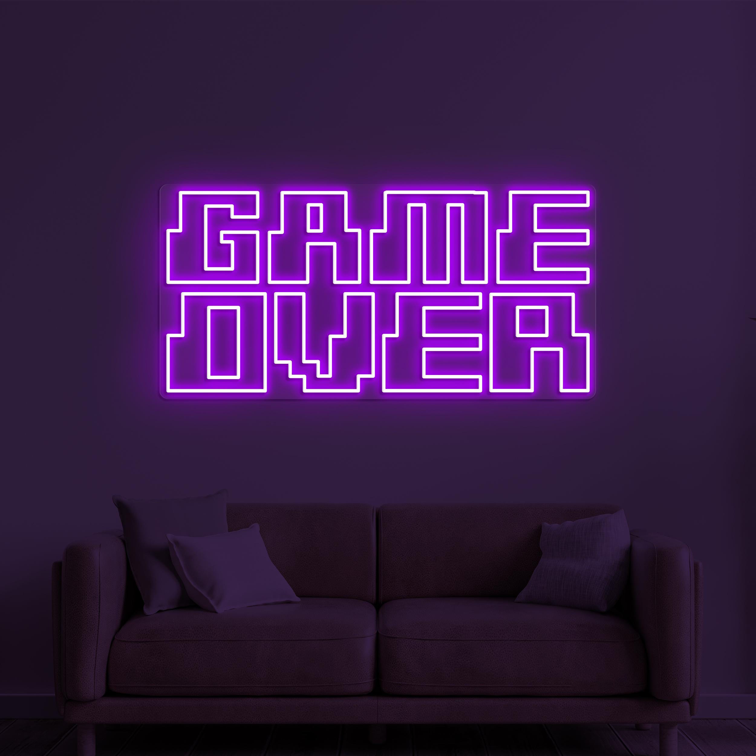 Game Over Neon Sign, Game Over LED Light, Game Room Wall Decor, Custom Neon Sign, Game Zone Wall Art, Gift for Game Lover, Kids Room Decor