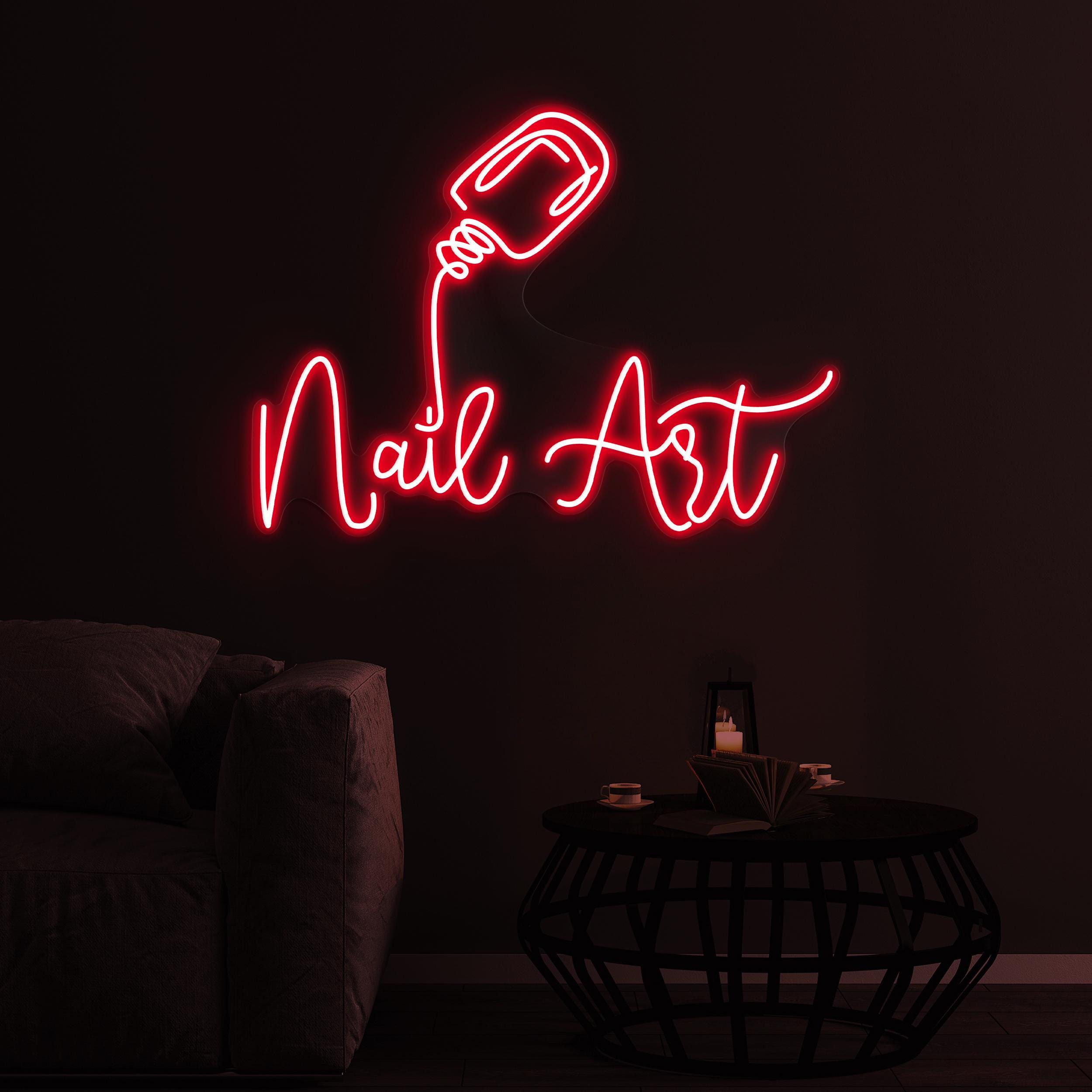 Nail Art Neon Sign, Nail Art LED Light, Nail Polish Sign, Manicure Shop Light, Nail Artist Home Decor, Beauty Salon Wall Art, Girls Room Art