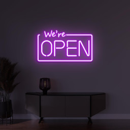We're Open Neon Sign, We Are Open LED Light, Personalized Sign for Business, Decor for Stores, Cafe, Bar, Shops, Welcoming Neon Wall Light