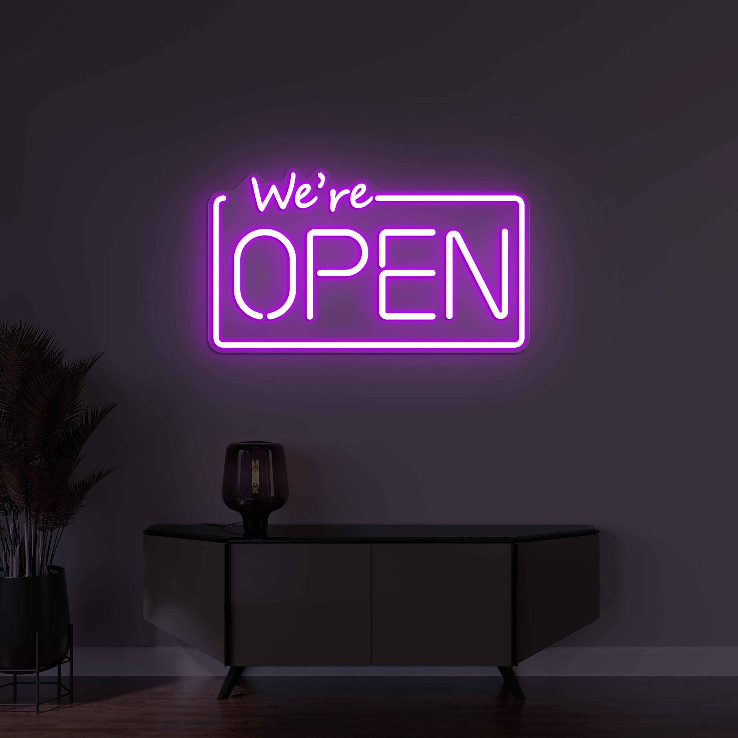 We're Open Neon Sign, We Are Open LED Light, Personalized Sign for Business, Decor for Stores, Cafe, Bar, Shops, Welcoming Neon Wall Light