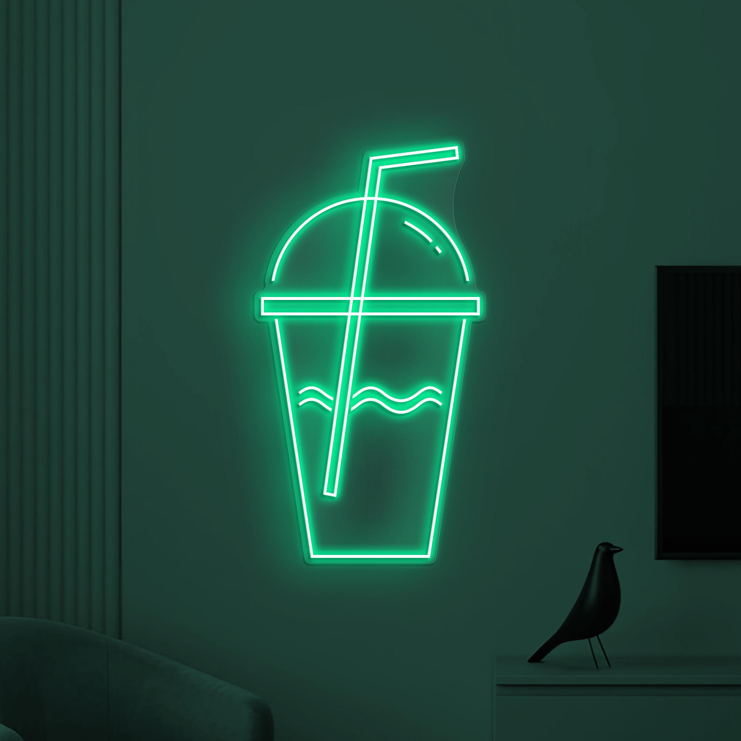 Drink Cup Neon Sign, Drink Coffee LED Light, Coffee Wall Decor, Coffee Time Wall Art, Bar, Cafe & Drink Corner Light, Kitchen Neon Wall Art
