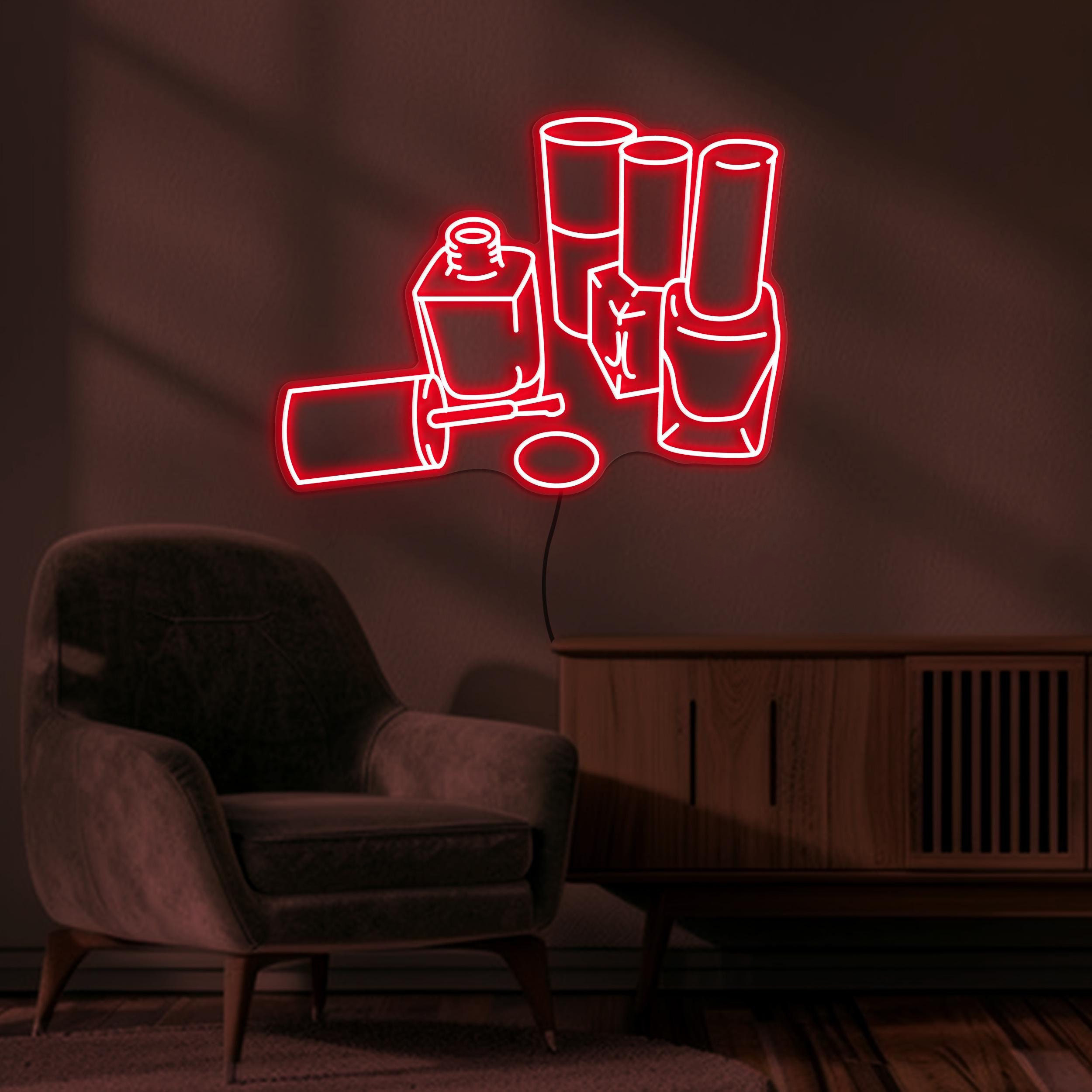 Nail Polish Neon Sign, Nail Polish LED Light, Nail Paint Wall Art, Manicure Sign, Nail Artist Home Decor, Beauty Bar Decoration, Nail Art