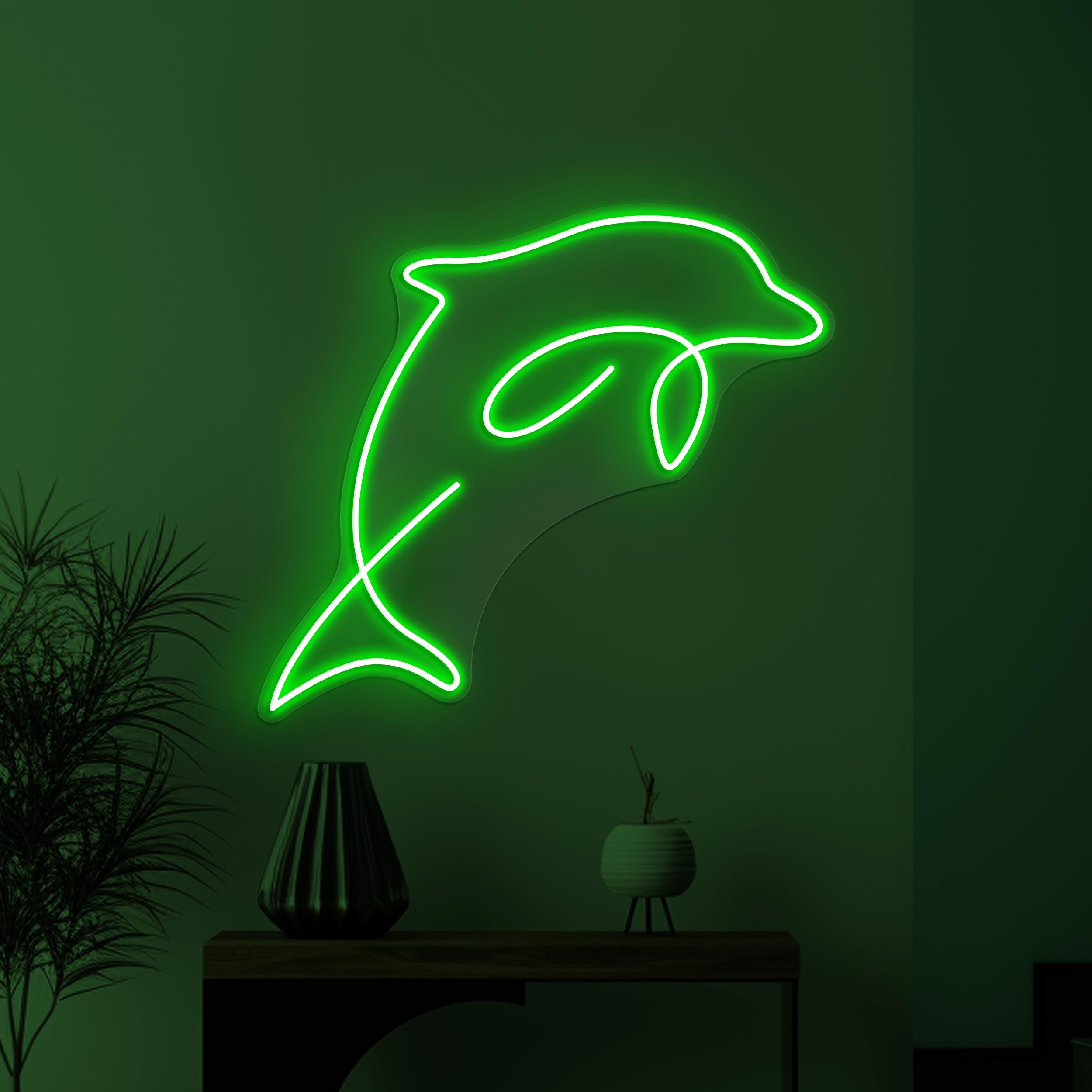 Dolphin Neon Sign, Dolphin LED Light, Dolphin Fish Wall Art, Kids Room Wall Decor, Sea Animals Light, Animal Shop Decor, Cute Dolphin Sign