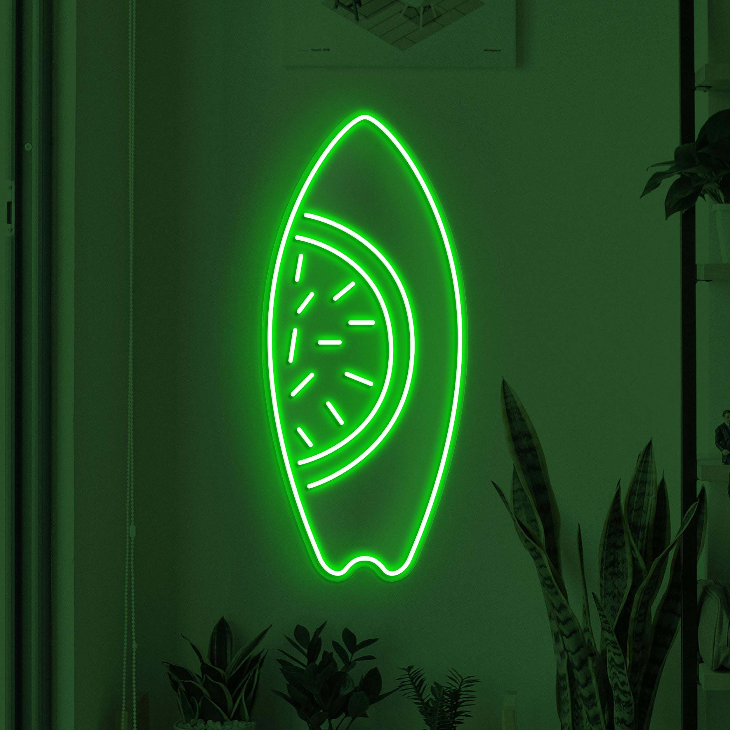 Surfboard Neon Sign, Watermelon Surfboard LED Light, Beach Wall Decor, Beach Day Wall Art, Ocean Lover Gift, Sea Surfboard Neon Wall Light