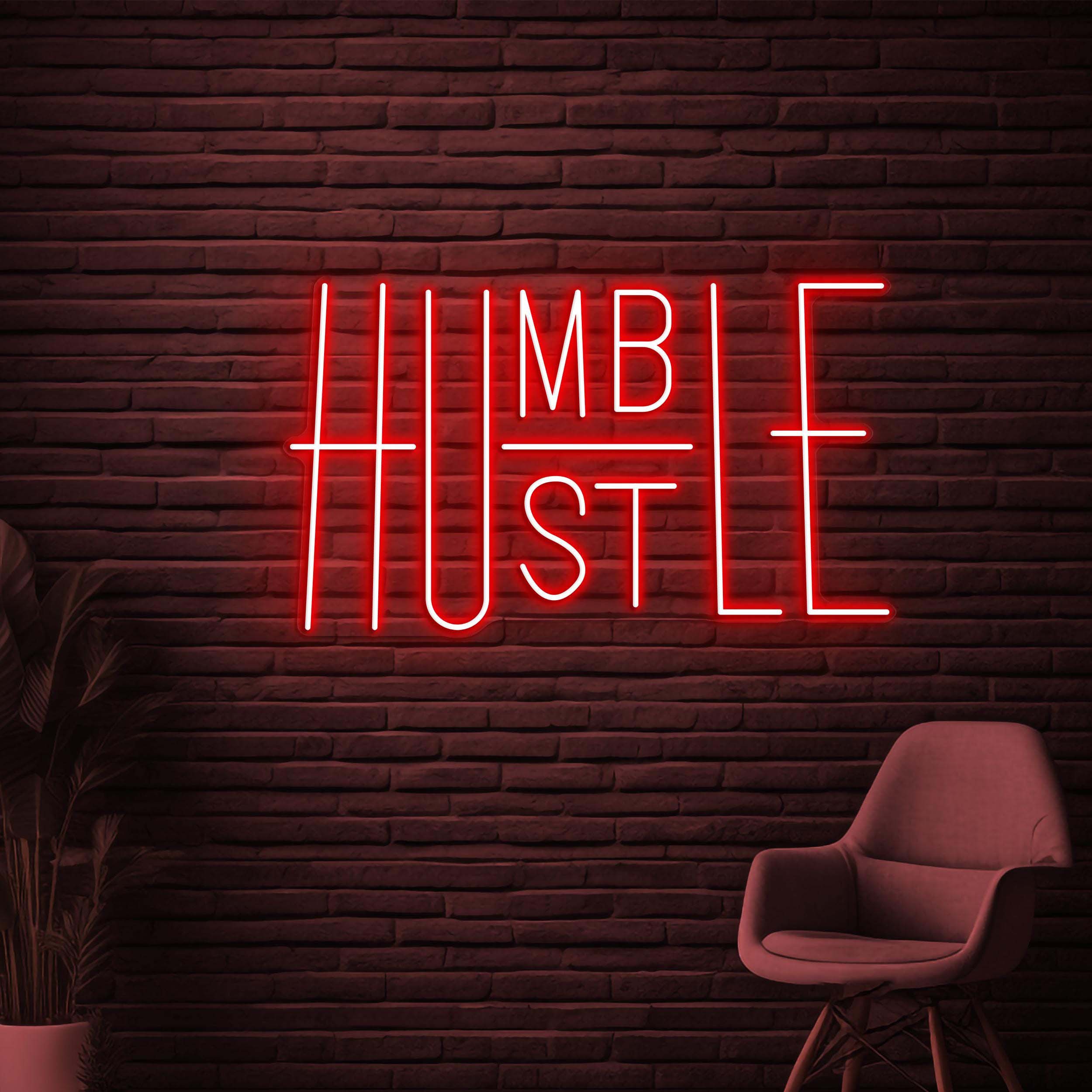 Humble Hustle Neon Sign, Humble Hustle LED Light, Dream Big Wall Decor, Boss Quotes Wall Art, Office Neon Light, Motivational Neon Sign