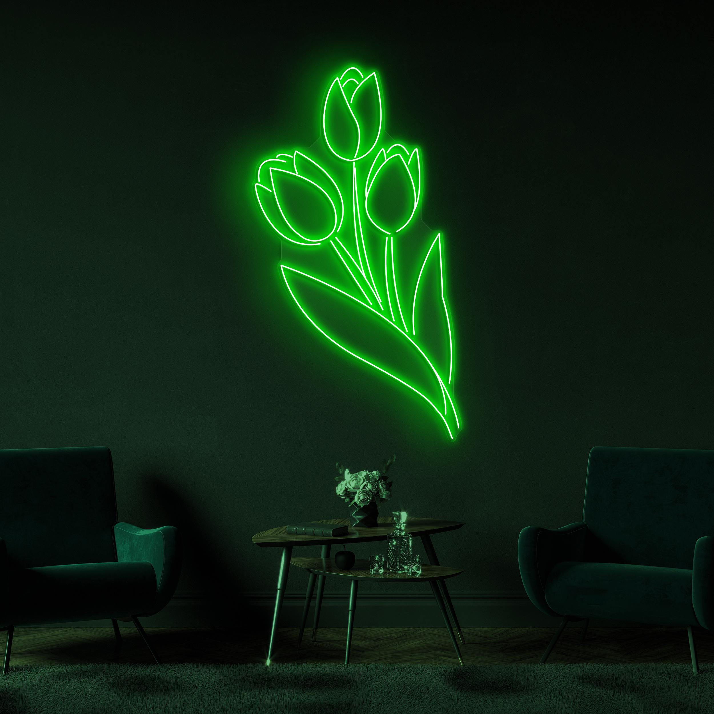Tulip Neon Sign, Tulip LED Light, Floral Wall Art, Flower Shop Wall Decor, Neon Sign for Home, Party, Garden & Birthday Decor, Wedding Decor
