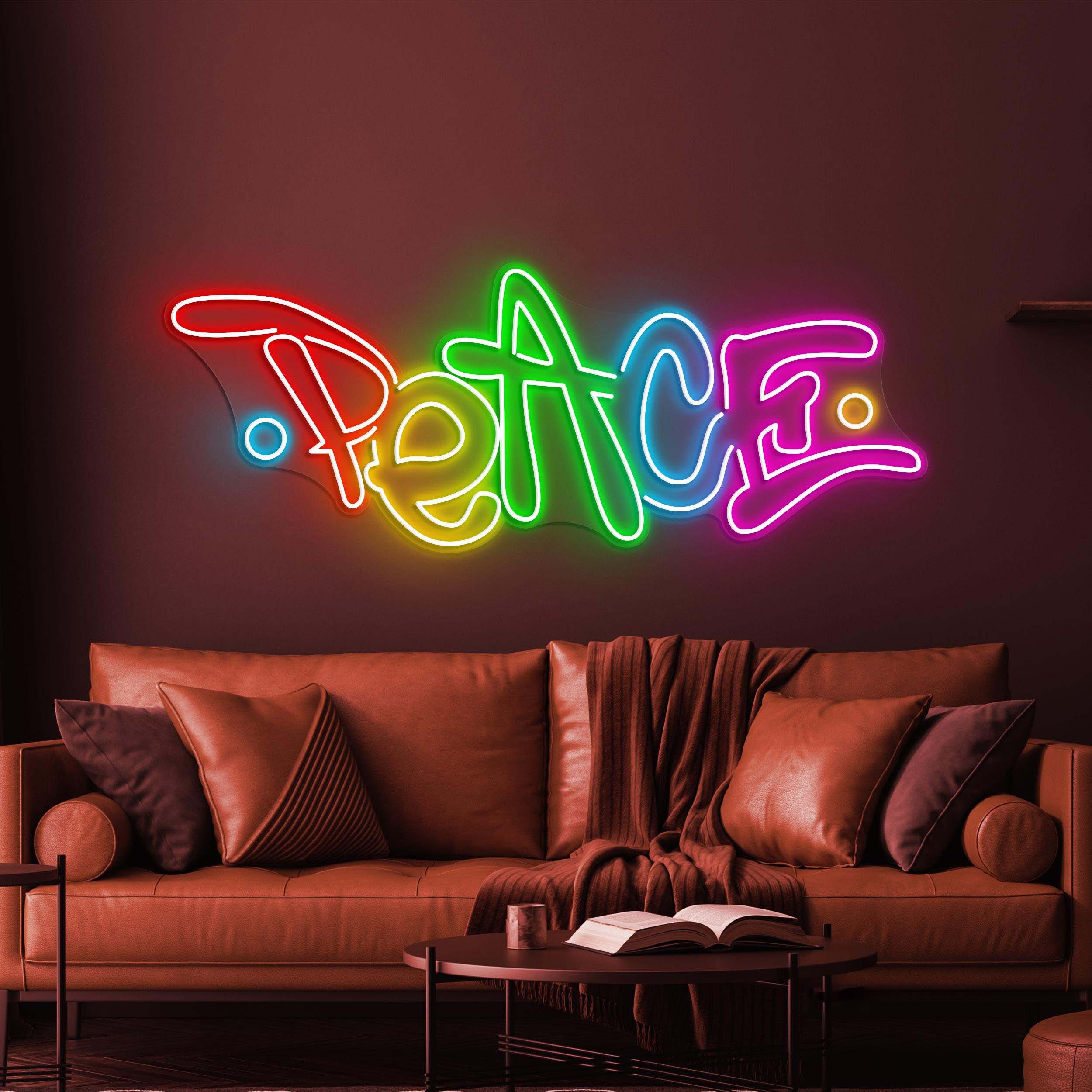 Peace Neon Sign, Peace LED Light, Positive Wall Decor, Custom Neon Sign, Home Wall Decor, Peace Neon Bar Sign, Game Room Decor, Love Sign