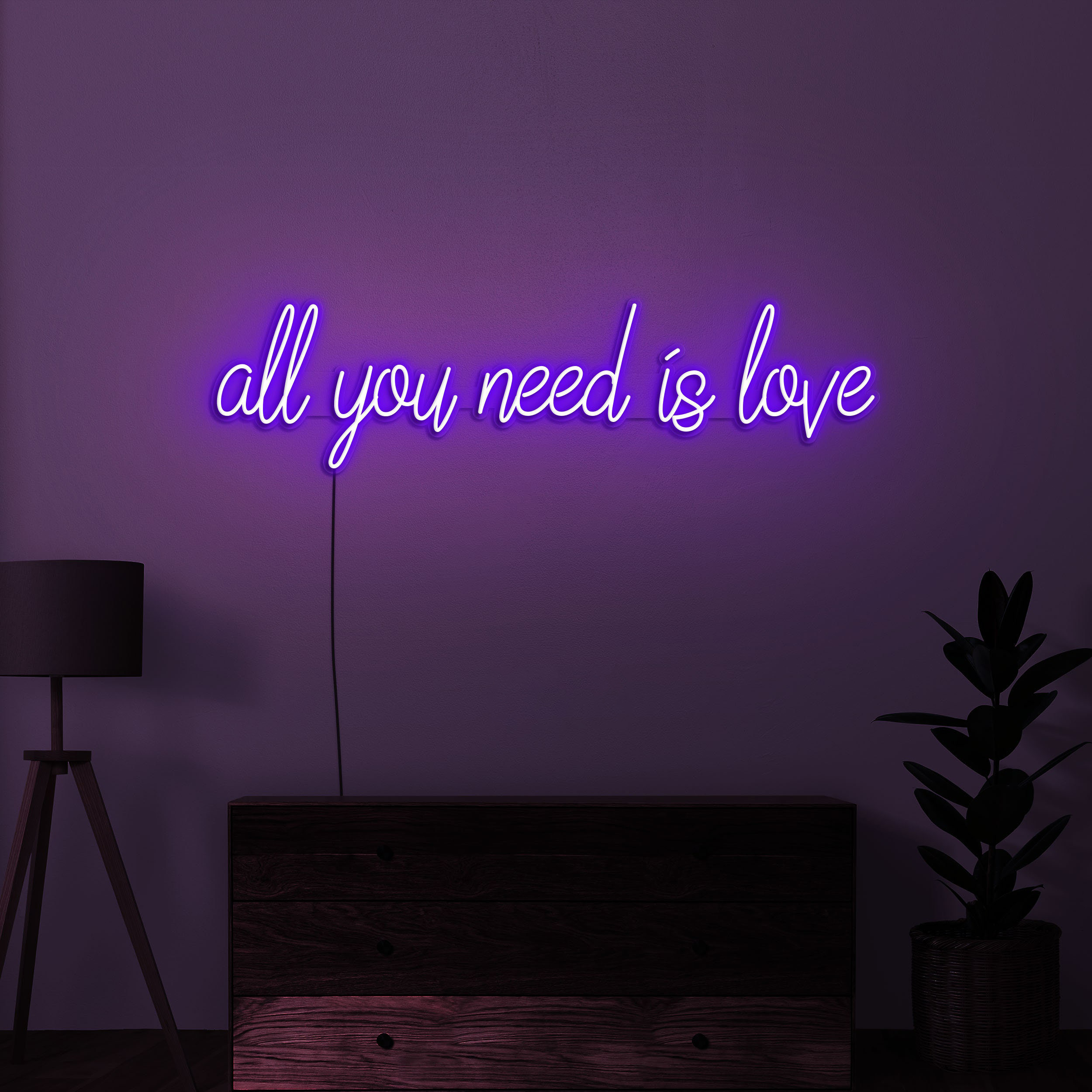 All You Need is Love LED Neon Sign, Neon Light for Wall Decor, Perfect for Wedding, Engagement Party, Bar Decor, Romantic Gift for Couples