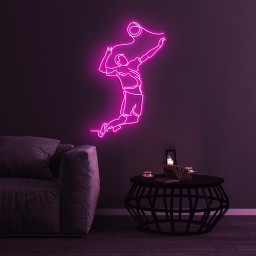 Jumping Player Neon Sign, Jumping Player LED Light, Sports Man LED Neon Art, Sports Club Wall Art, Gallery Wall Decor, Game Room Wall Art