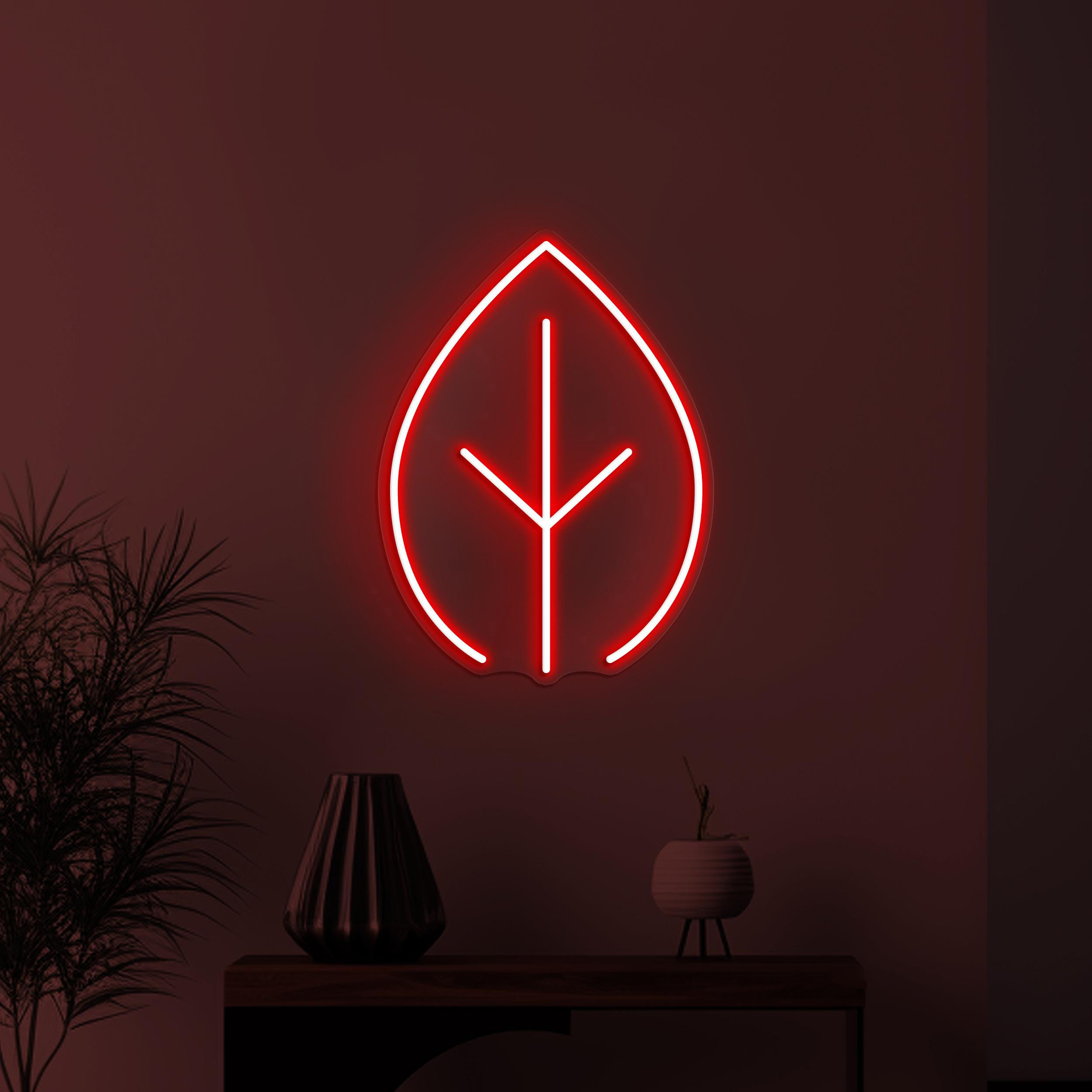 Leaf Neon Sign, Leaf LED Light, Home Wall Art, Gallery Wall Decor, Cafe and Bar Neon Light, Plant Nursery Neon Art, Custom Leaf Neon Sign