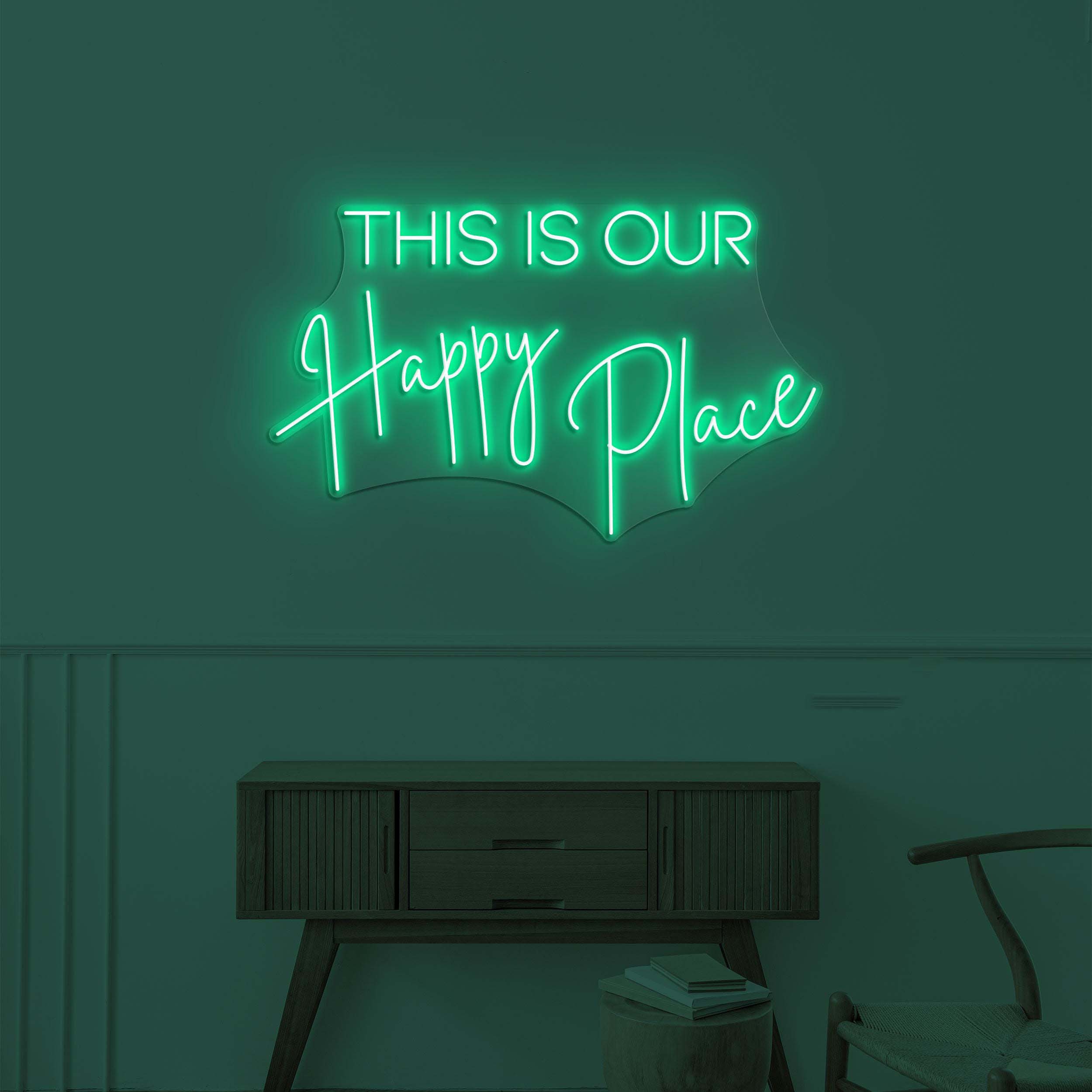 This is Our Happy Place Neon Sign, This is Our Happy Place LED Light, Positive Vibes Art, Home Room Decor, Cozy Corner Sign, Good Energy Art