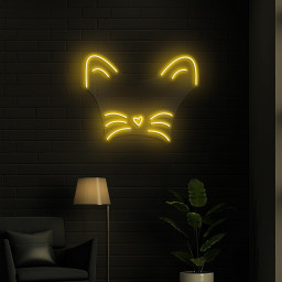 Cat Face Neon Sign, Cat Face LED Light, Kitten Neon Wall Art, Cute Cat Wall Decor, Decor for Kids Room & Game Room, Cat Lover, Home Decor