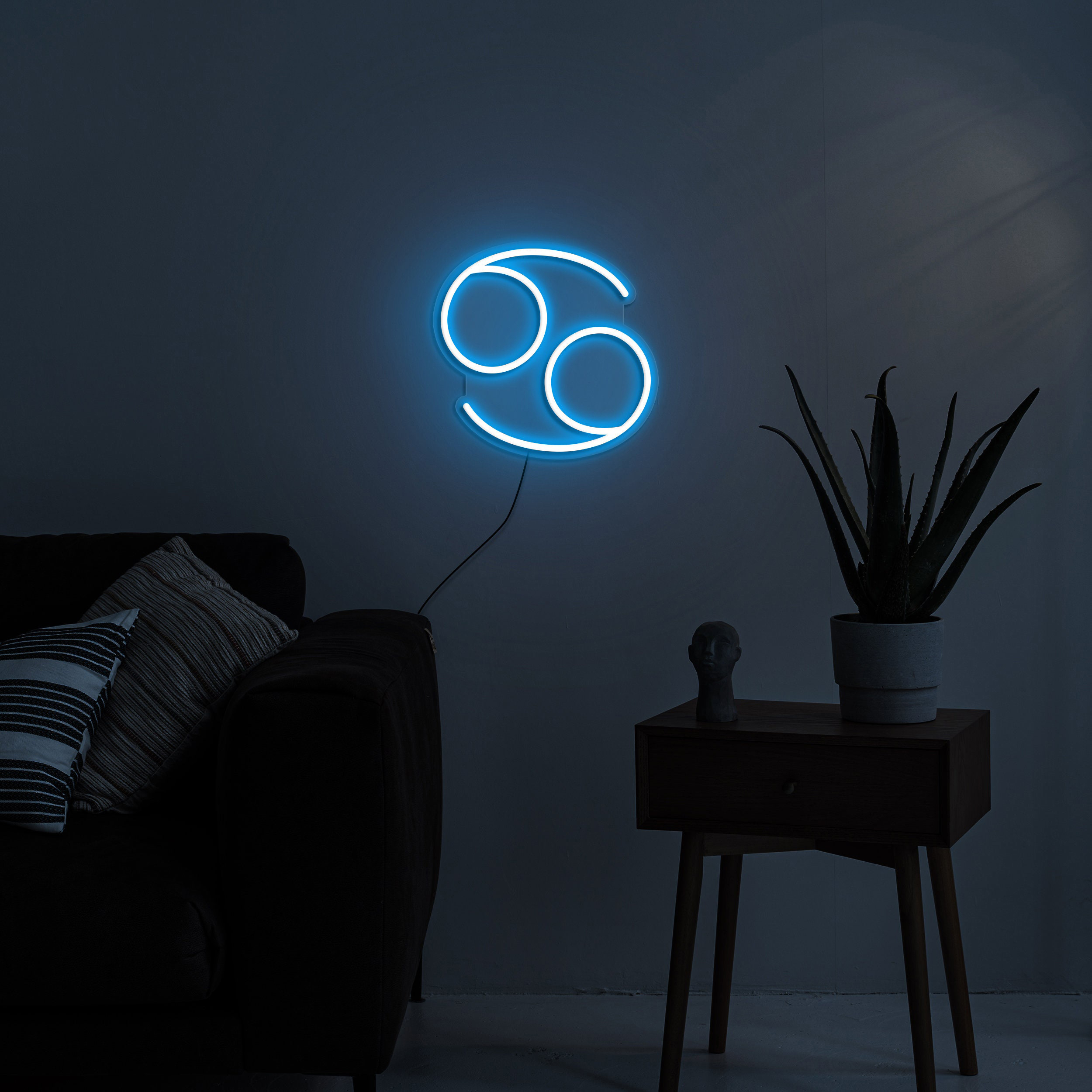Cancer Neon Sign, Zodiac Horoscope LED Light, Astrology Wall Decor, Spiritual Gift for Birthdays, Kids Room, Constellation USB Neon Light